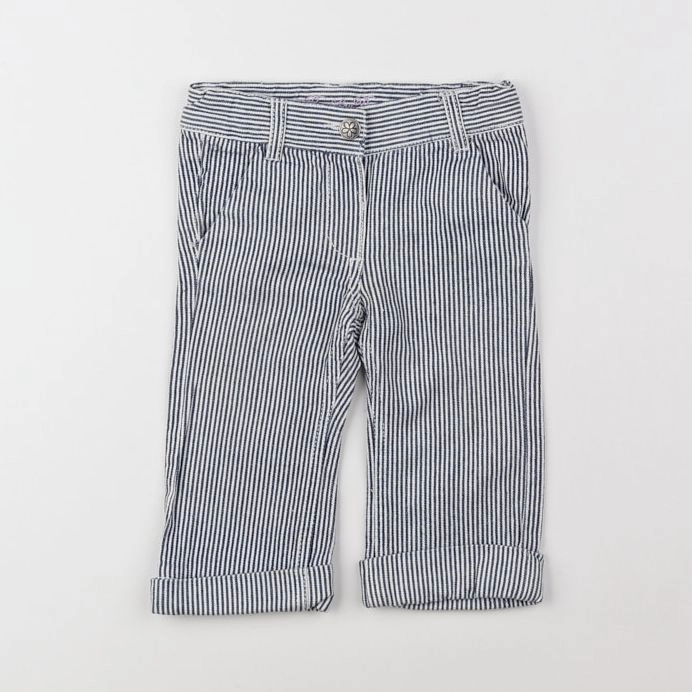 Boutchou - pantalon bleu, blanc - 9 mois