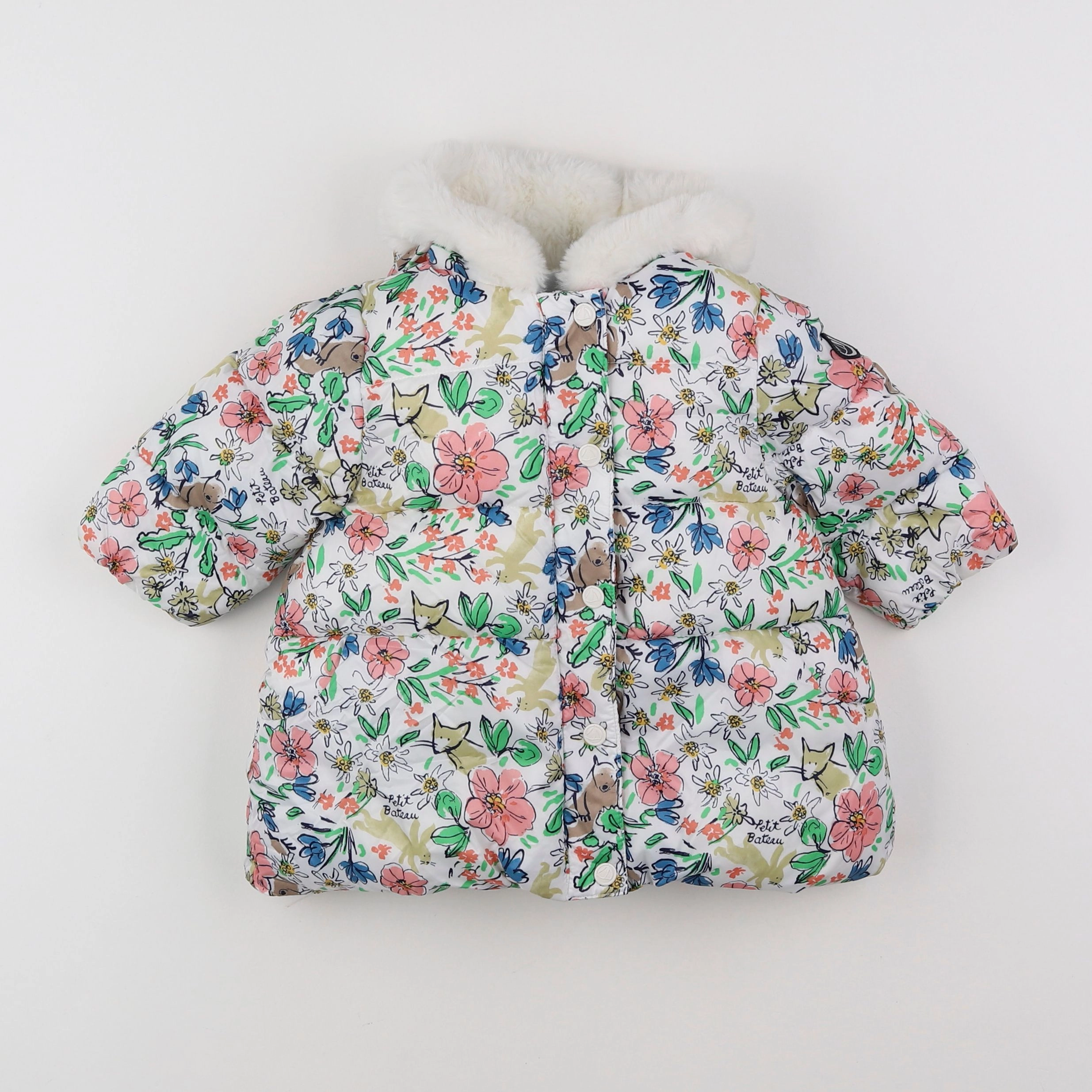 Petit Bateau - doudoune multicolore - 6 mois