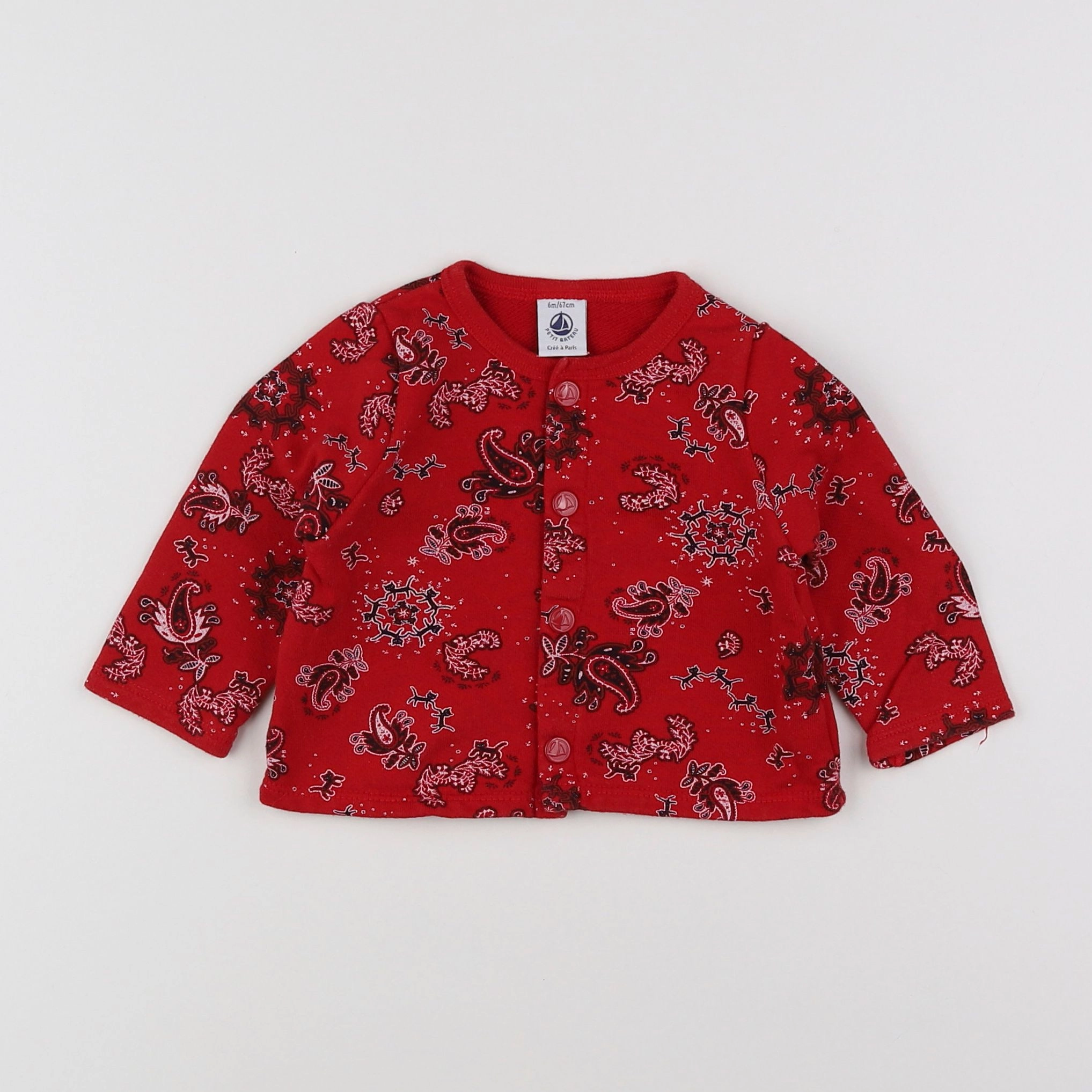 Petit Bateau - tee-shirt rouge - 6 mois