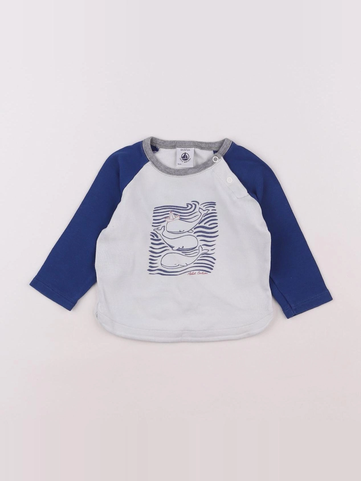 Petit Bateau - tee-shirt blanc - 6 mois