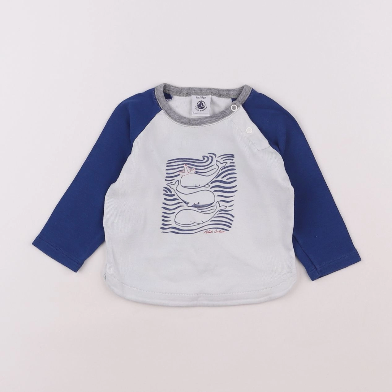 Petit Bateau - tee-shirt blanc - 6 mois