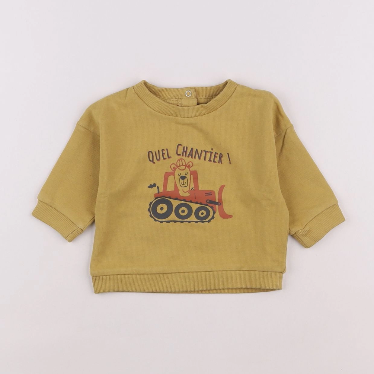 Vertbaudet - sweat jaune - 6 mois