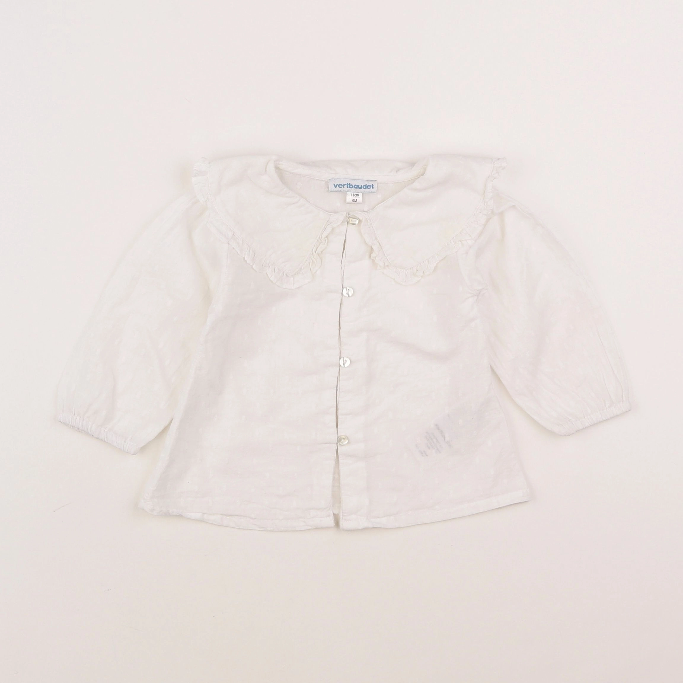 Vertbaudet - blouse blanc - 9 mois