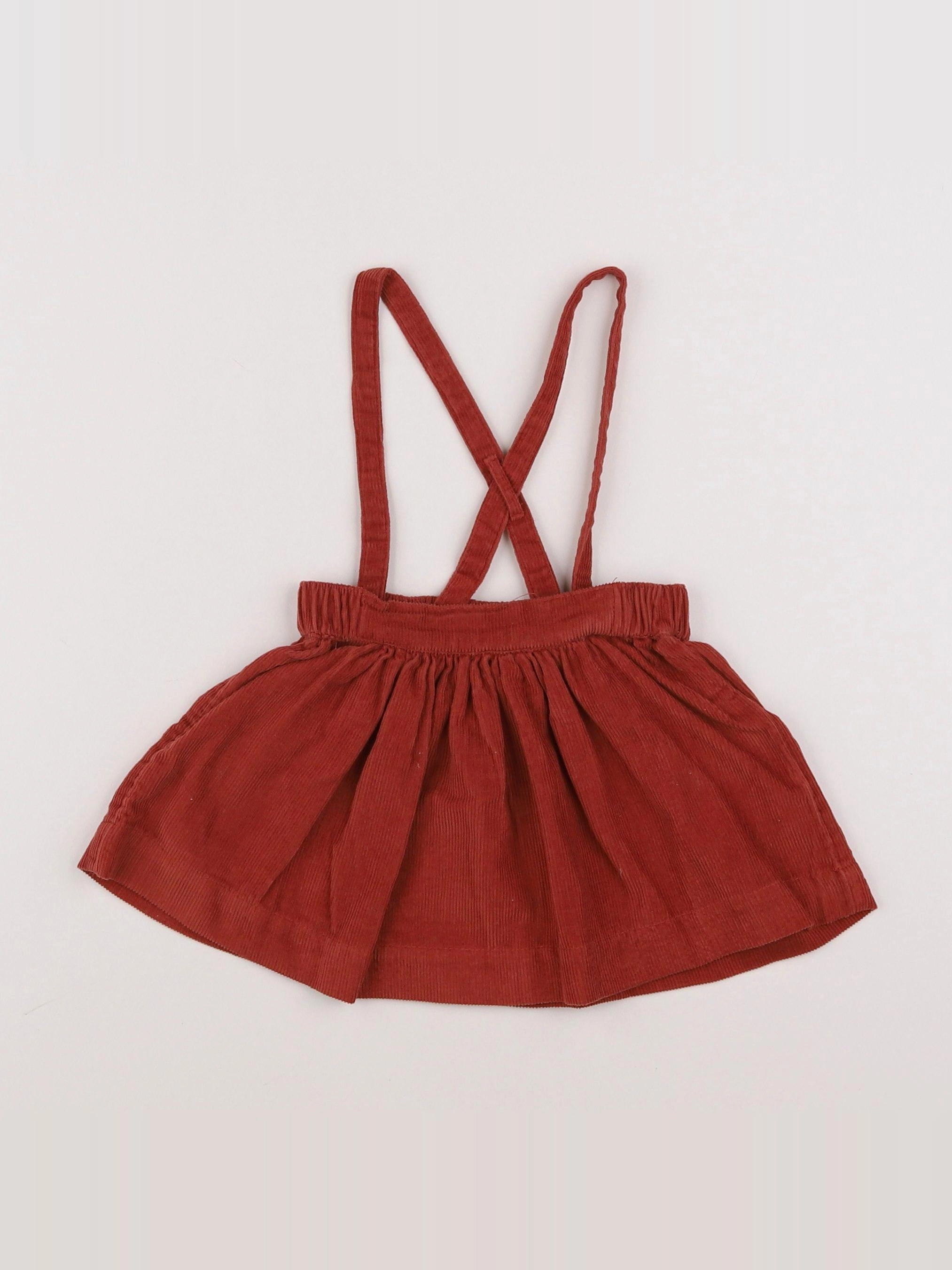Vertbaudet - jupe rouge, orange - 9 mois