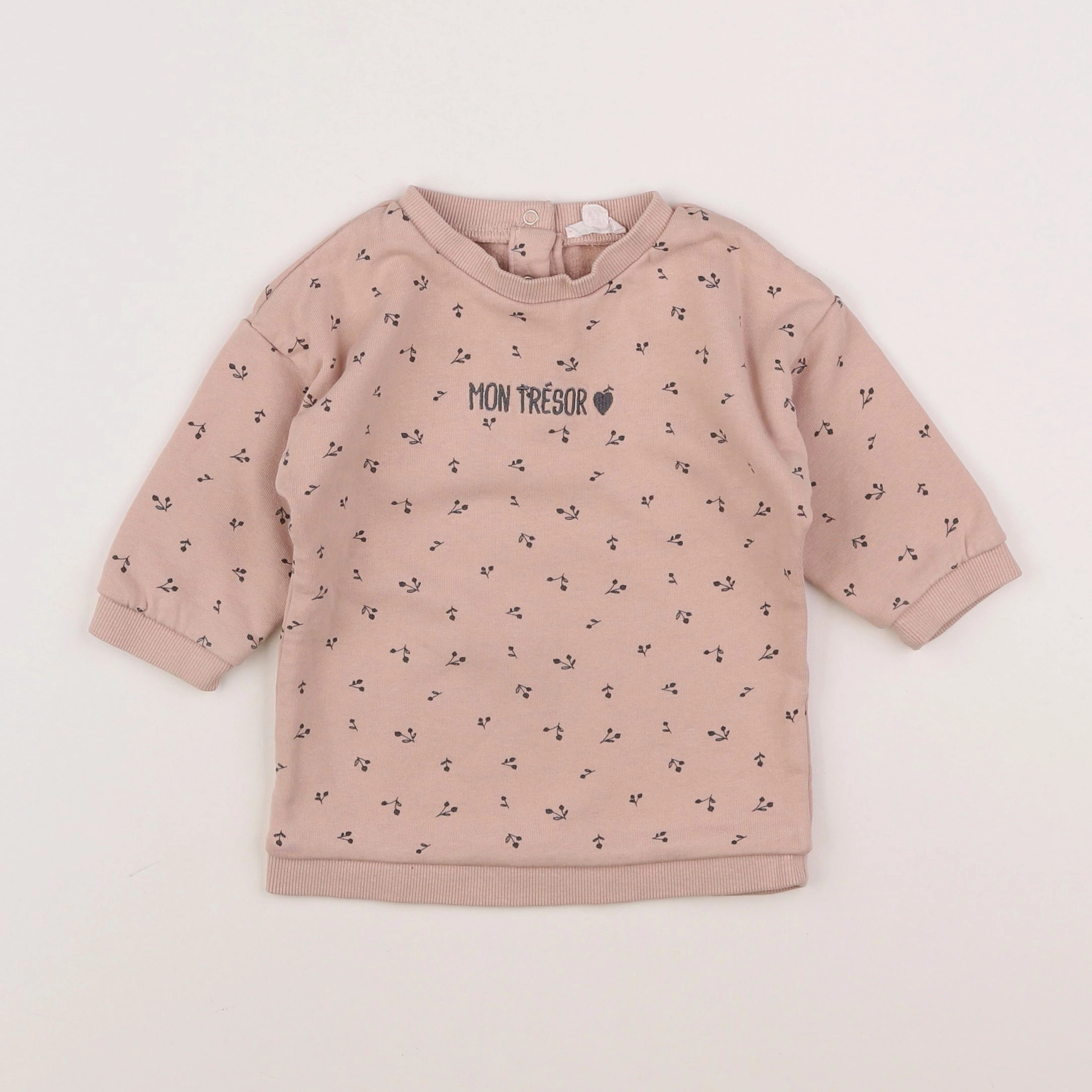 Vertbaudet - sweat rose - 12 mois