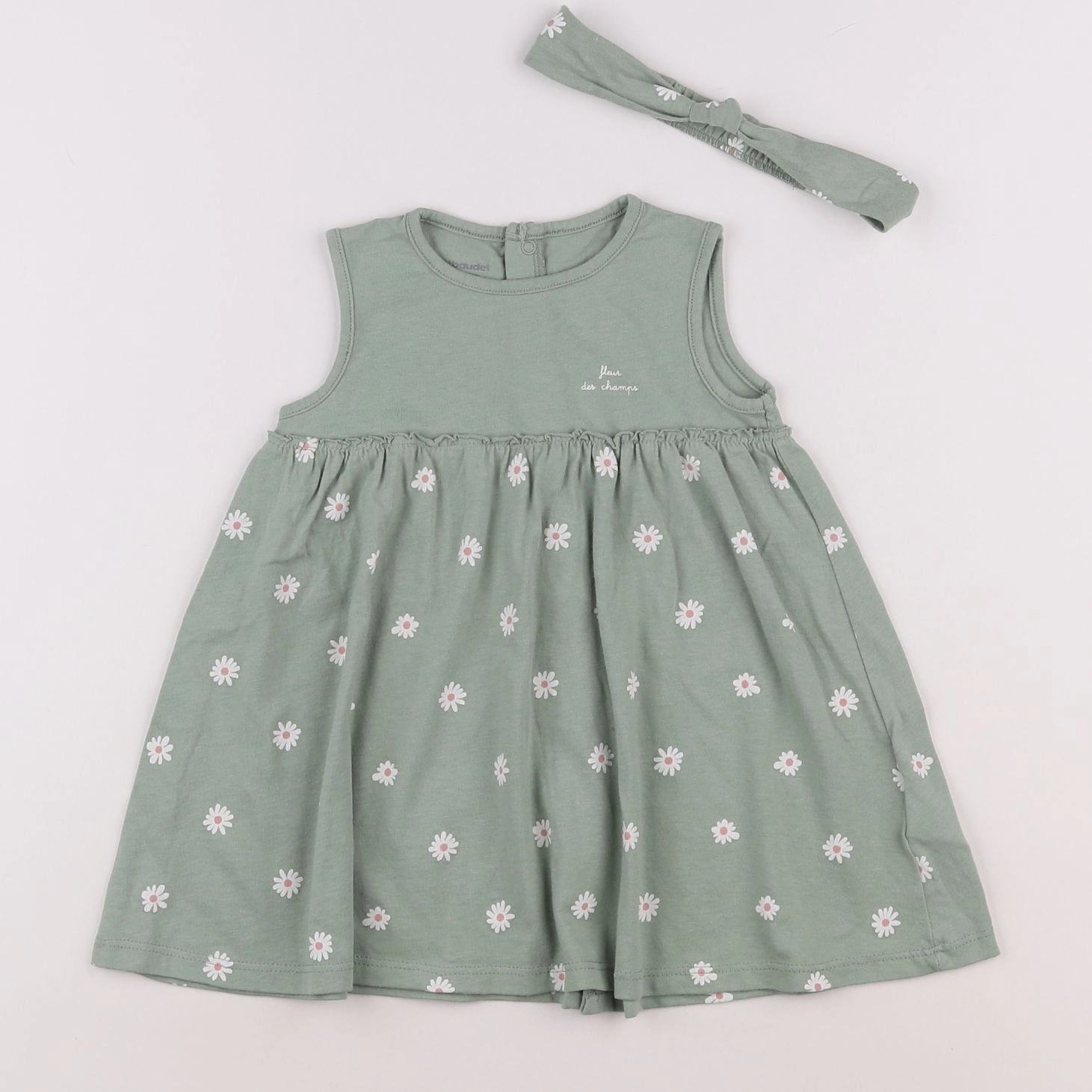 Vertbaudet - robe vert - 12 mois