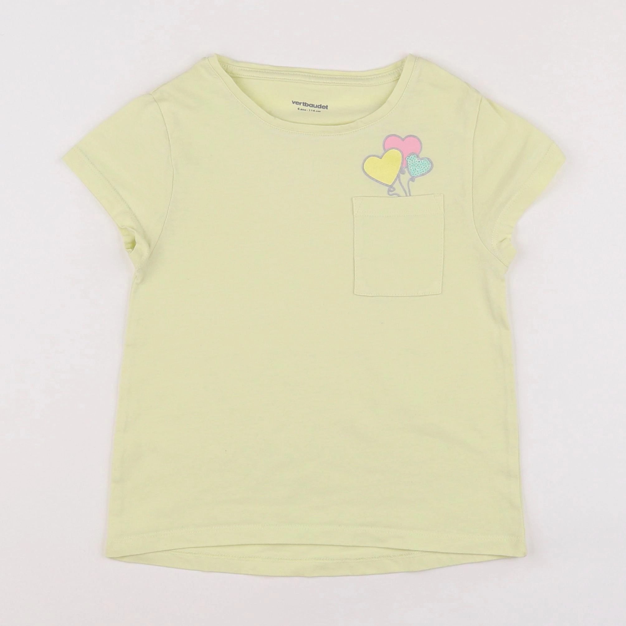 Vertbaudet - tee-shirt jaune - 6 ans