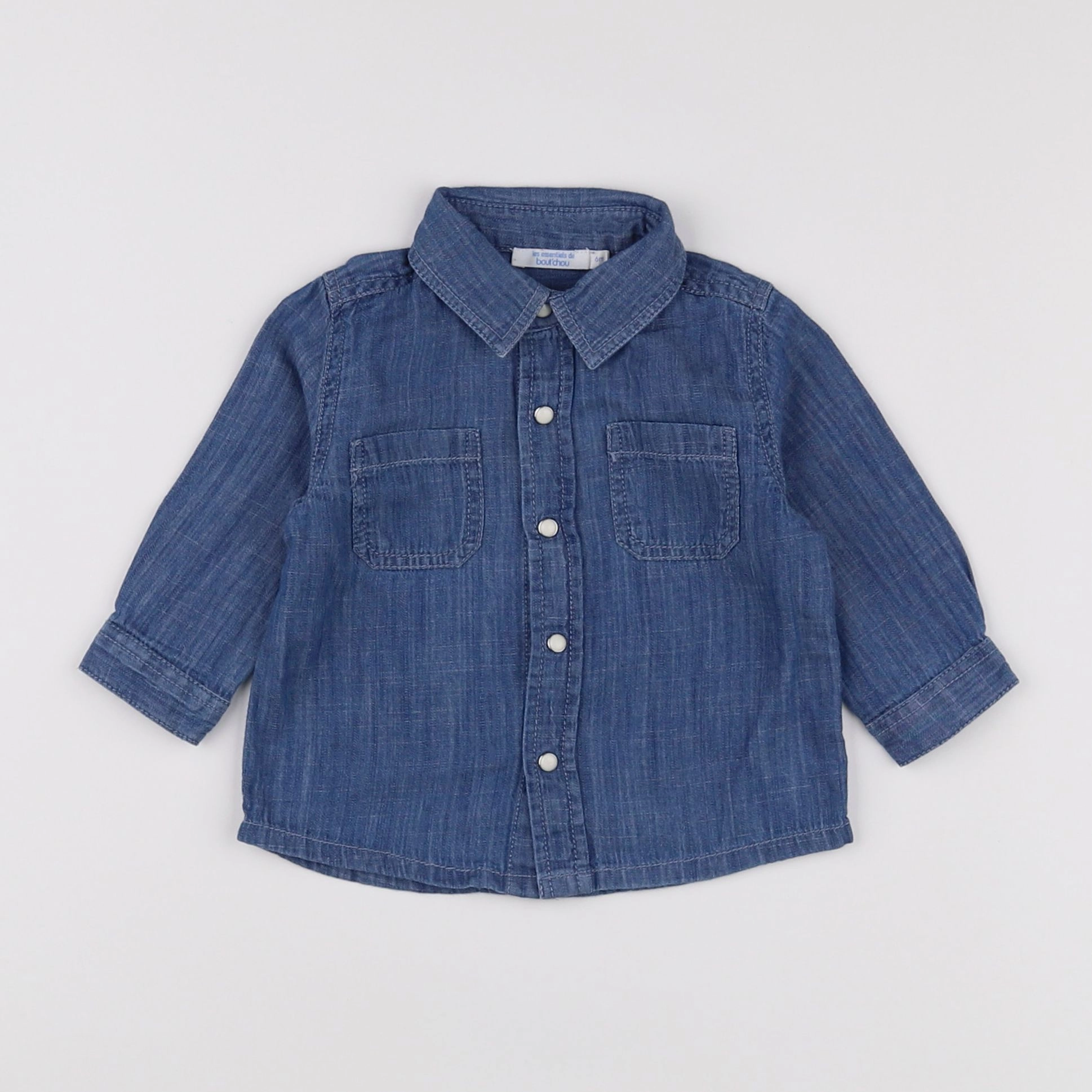 Boutchou - chemise bleu - 6 mois