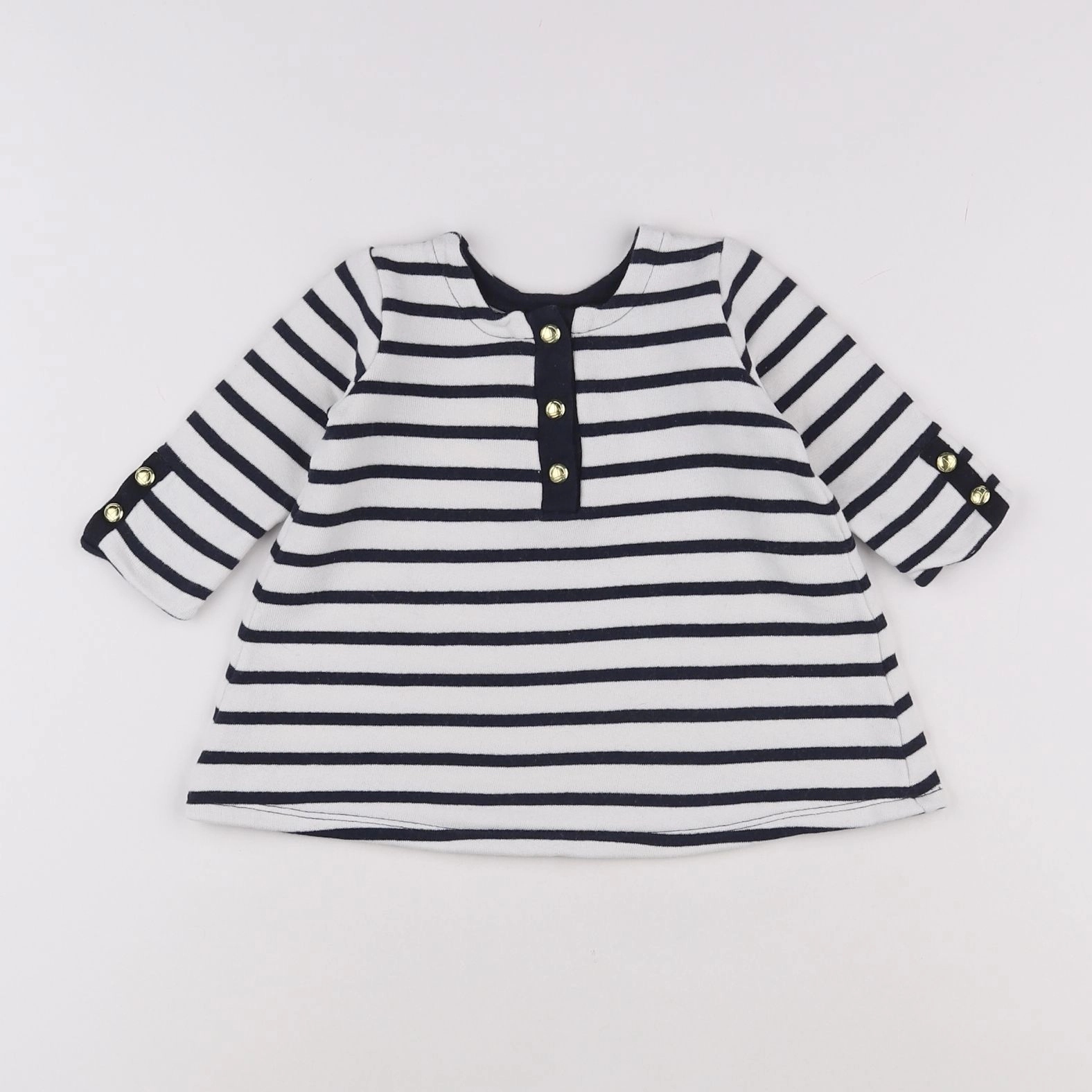 Petit Bateau - robe blanc - 6 mois