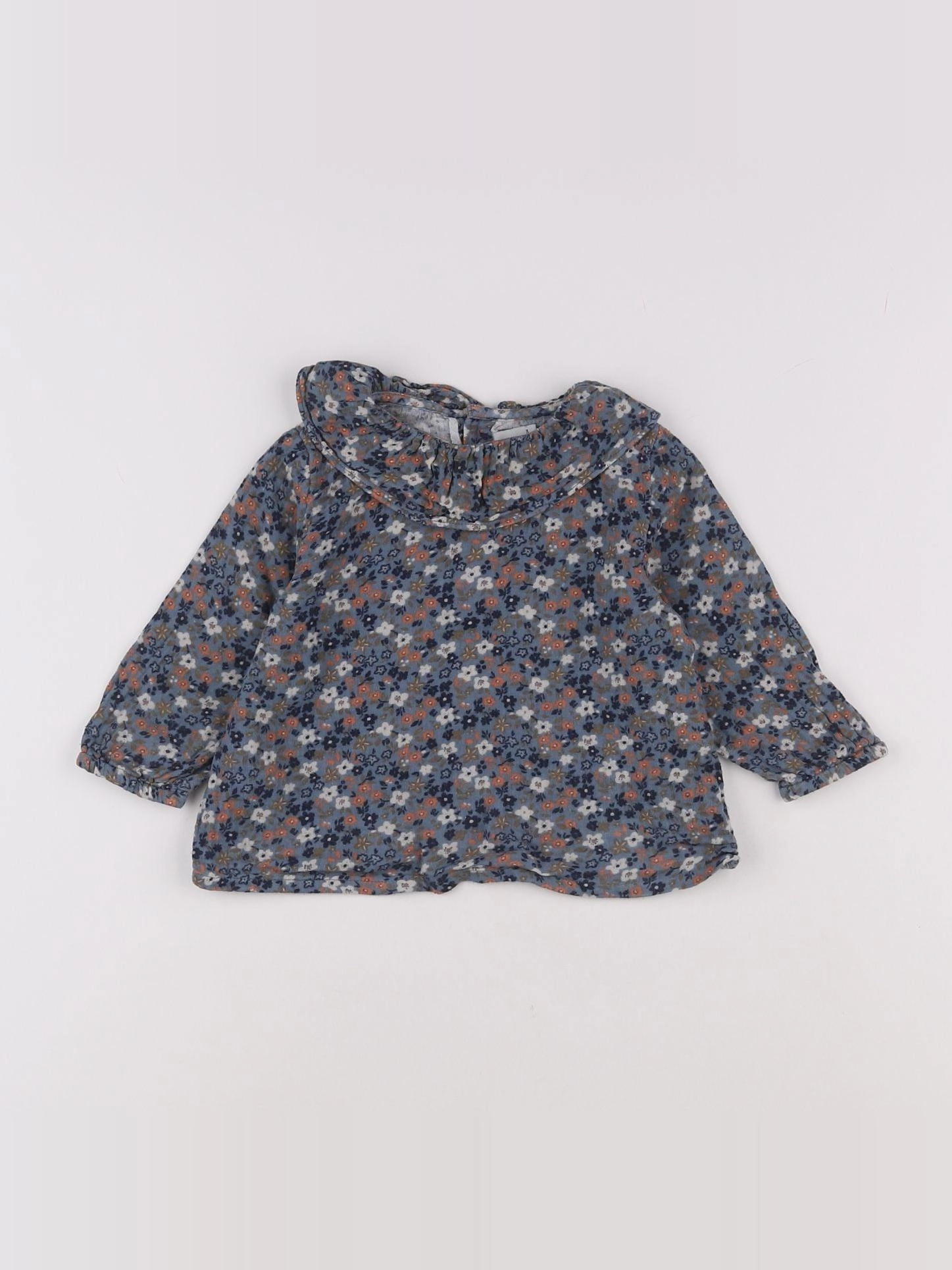 Petit Bateau - blouse bleu - 12 mois