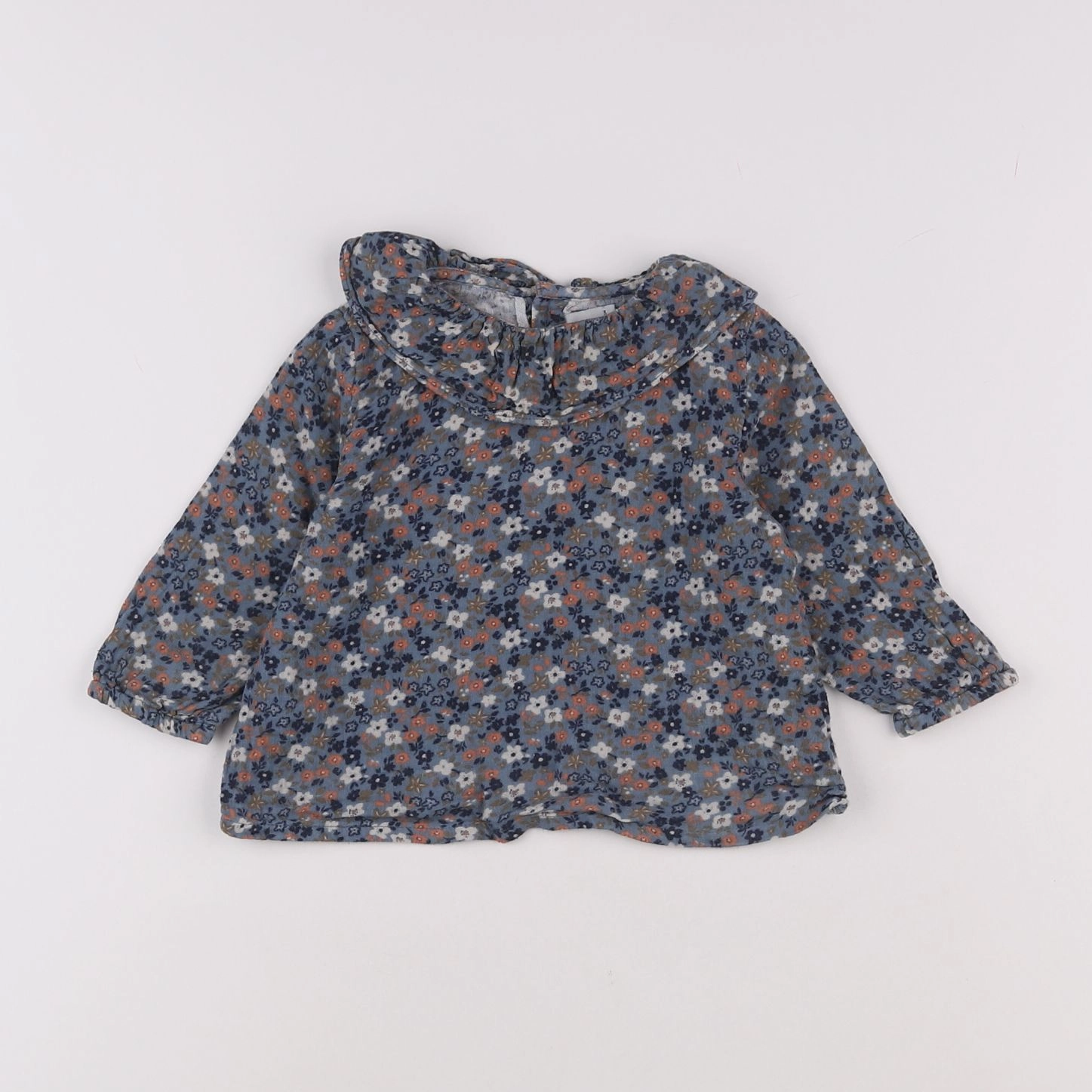 Petit Bateau - blouse bleu - 12 mois