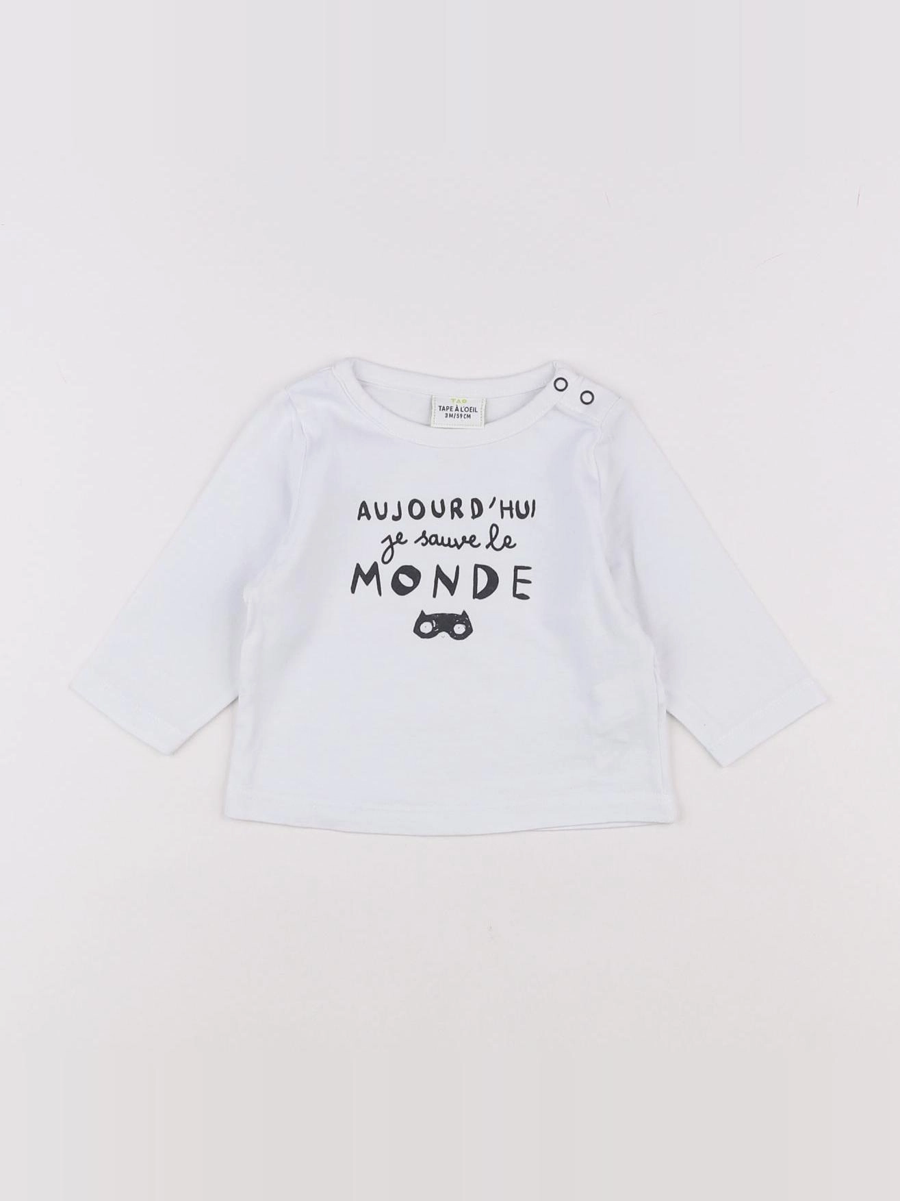Tape à l'oeil - tee-shirt blanc - 3 mois