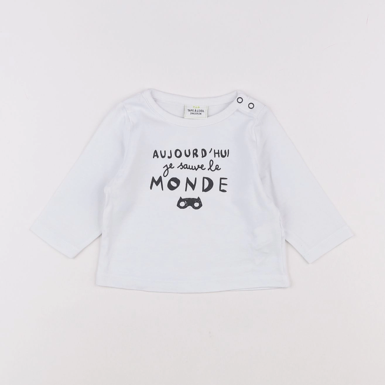 Tape à l'oeil - tee-shirt blanc - 3 mois
