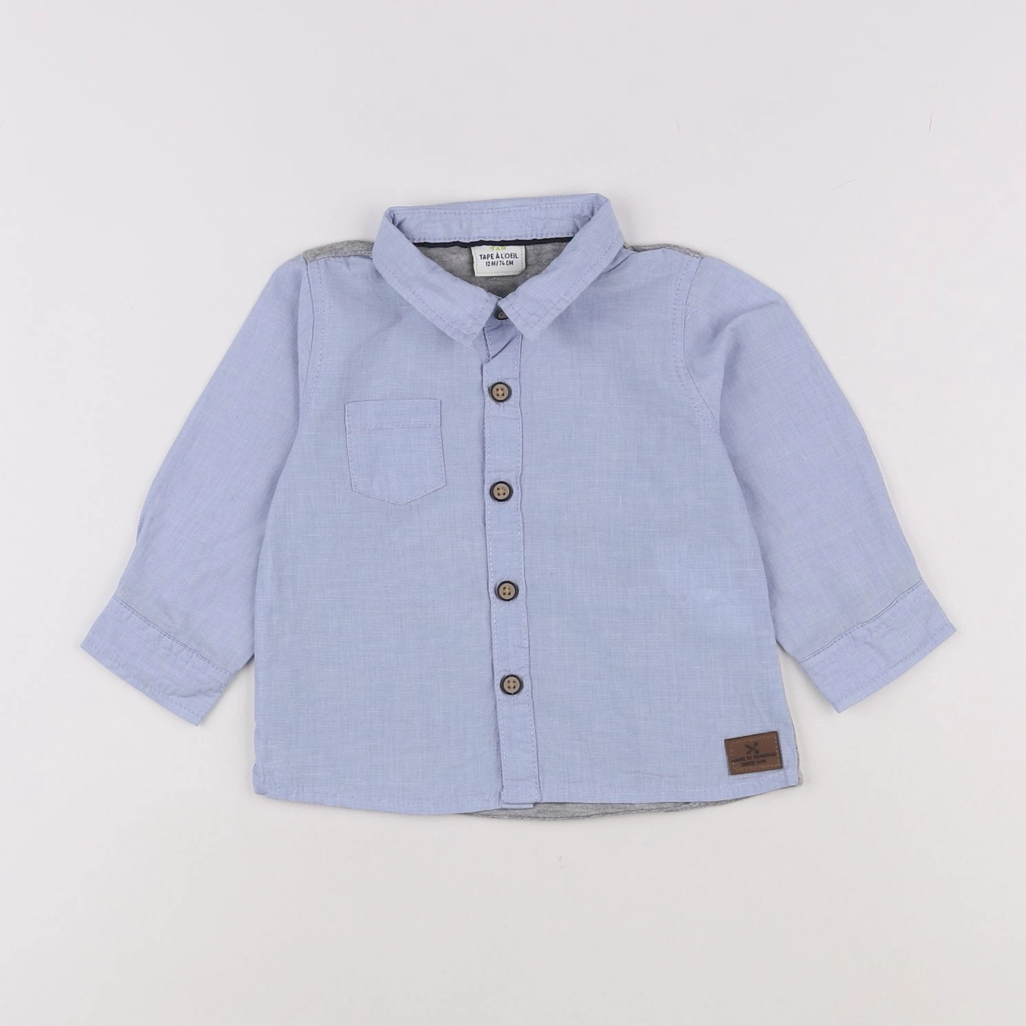 Tape à l'oeil - chemise bleu - 12 mois