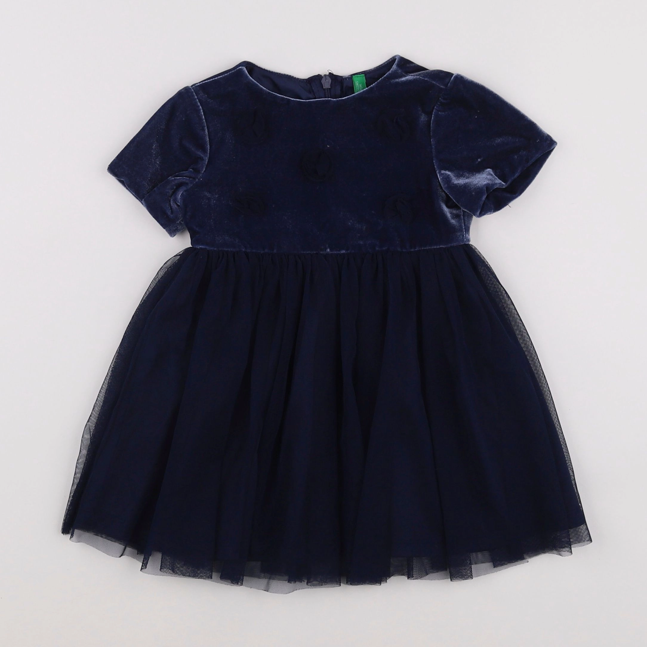 Benetton - robe bleu - 12 mois