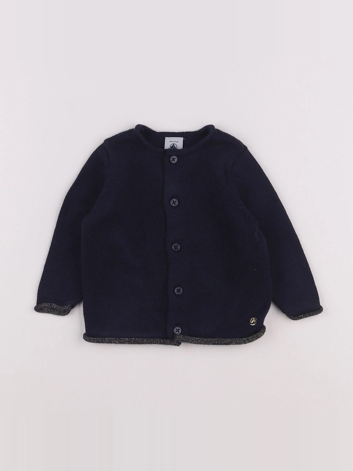Petit Bateau - gilet bleu - 6 mois