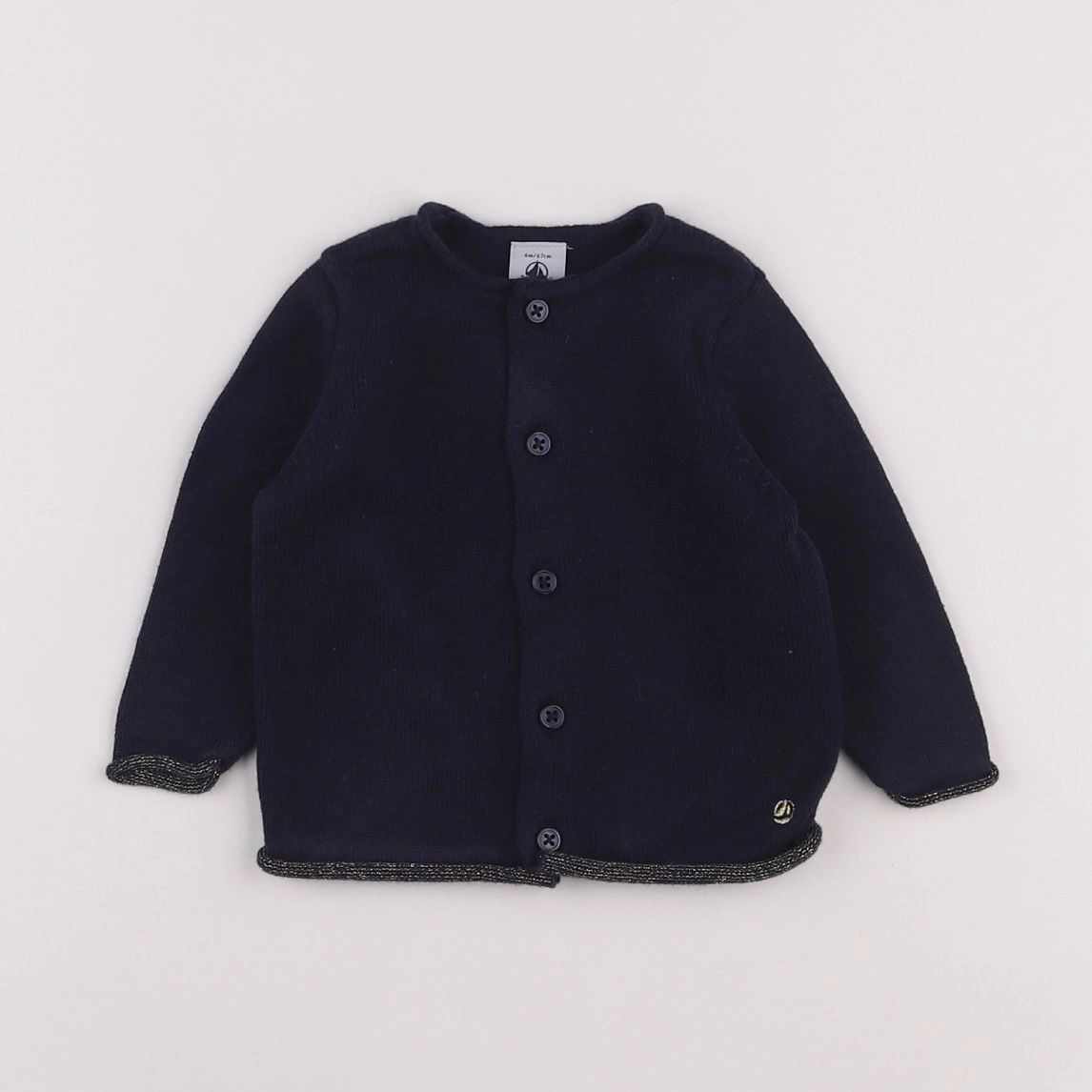 Petit Bateau - gilet bleu - 6 mois