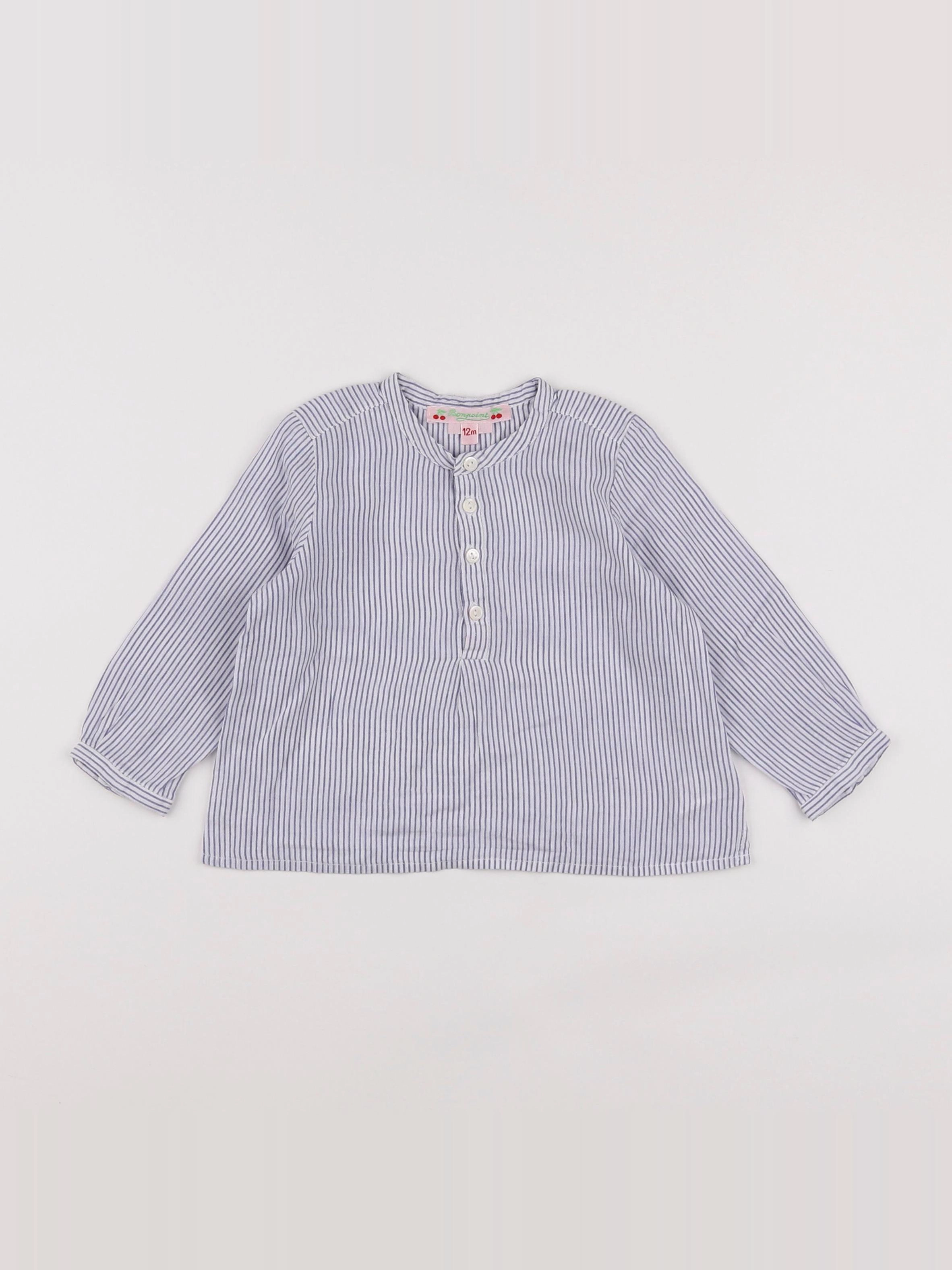Bonpoint - chemise bleu - 12 mois