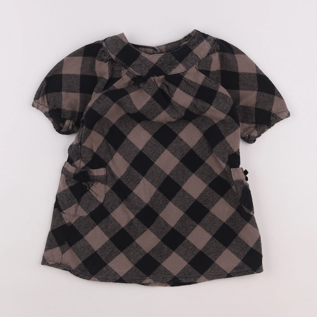 Vertbaudet - robe gris, marron - 18 mois