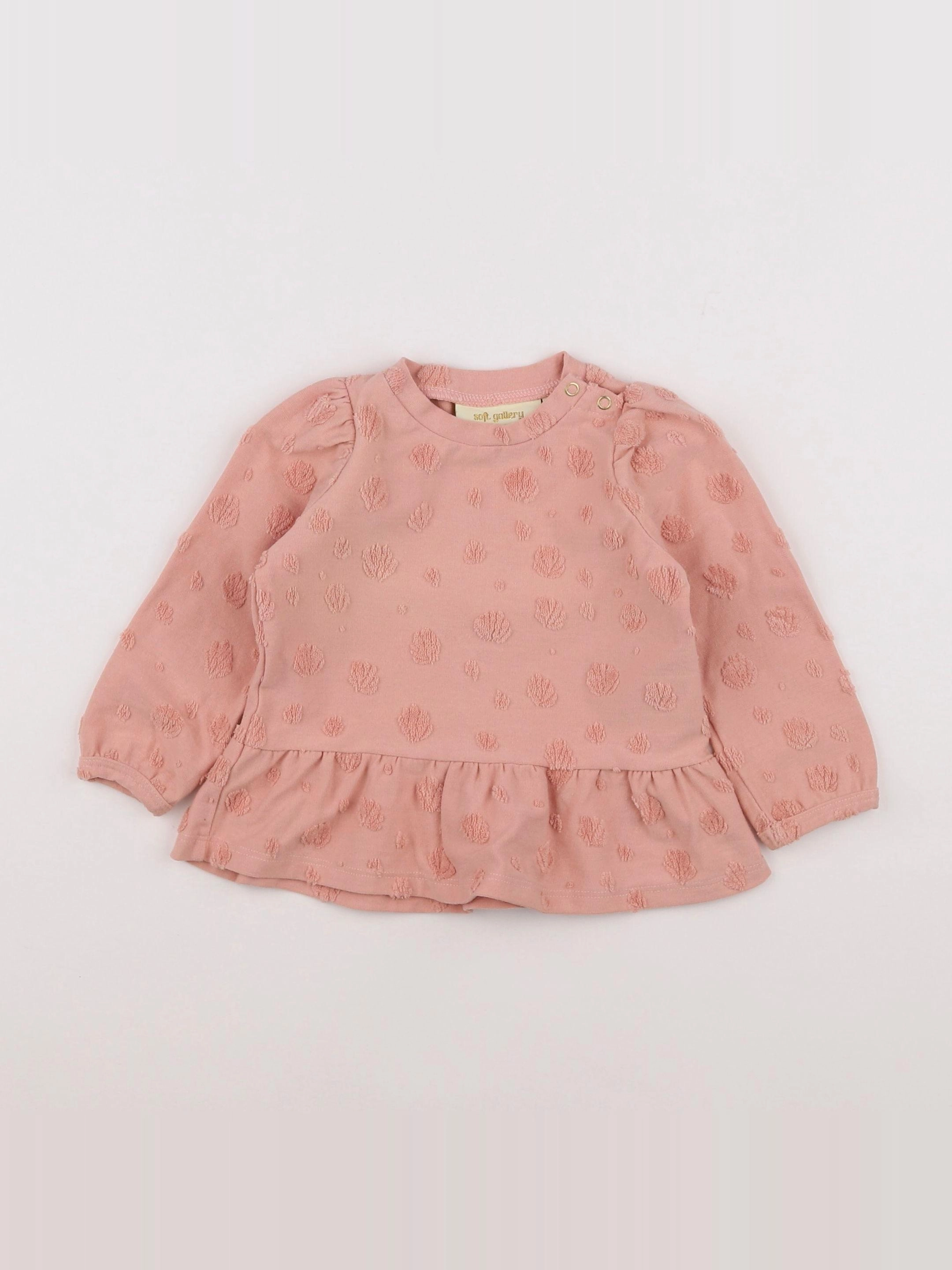 Soft Gallery - tee-shirt rose - 6 mois