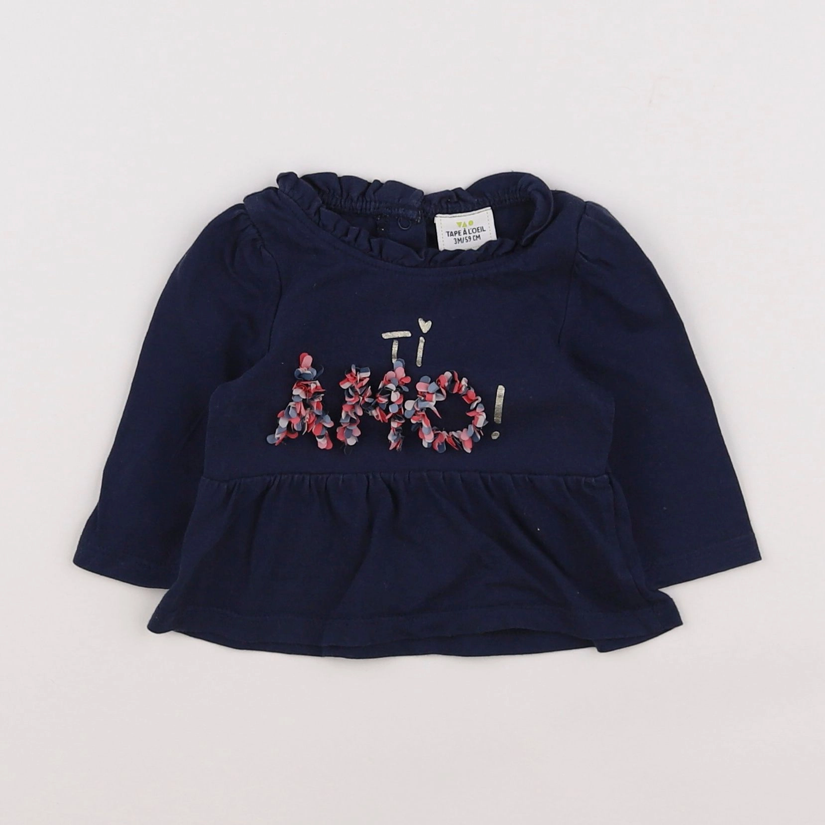 Tape à l'oeil - tee-shirt bleu - 3 mois
