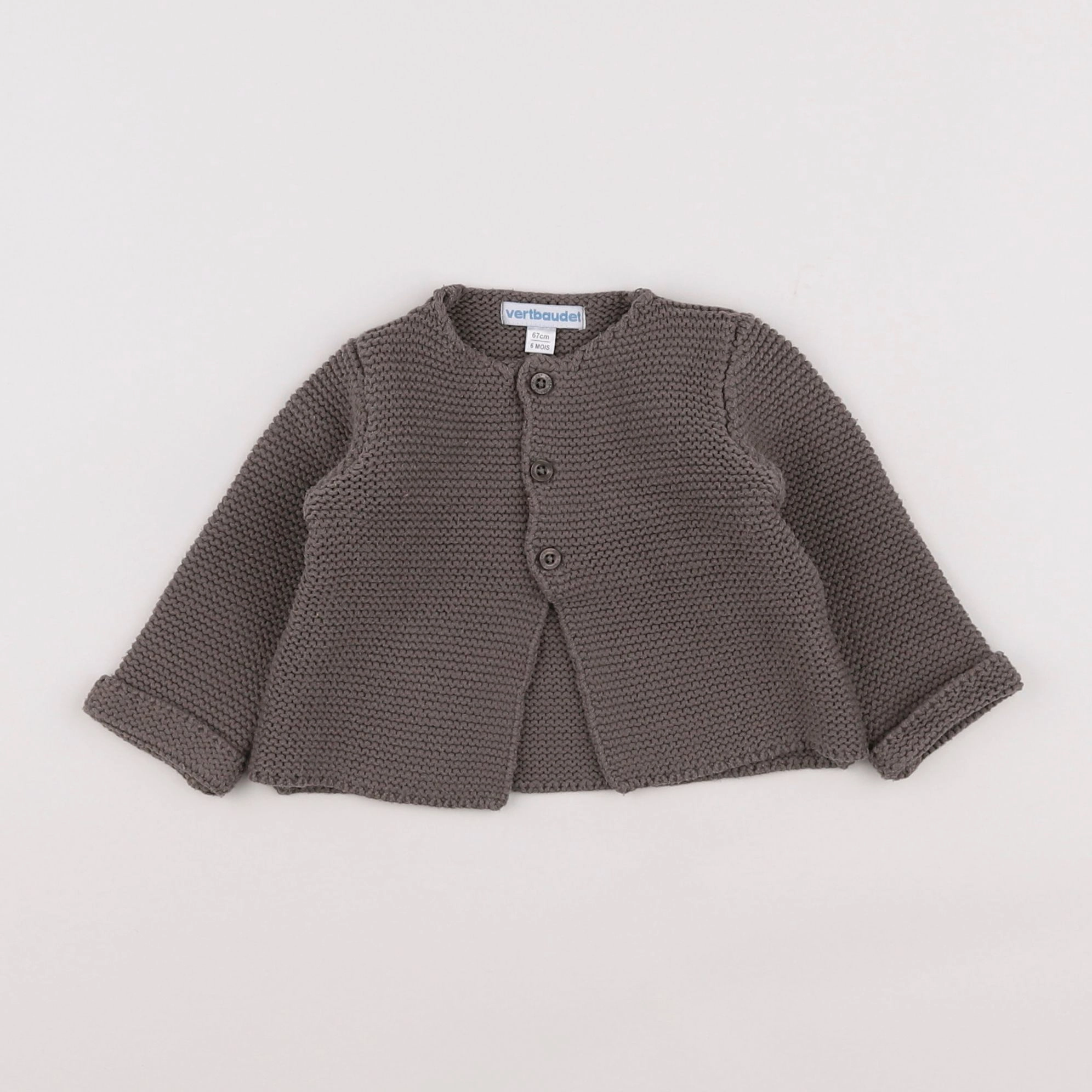 Vertbaudet - gilet gris - 6 mois