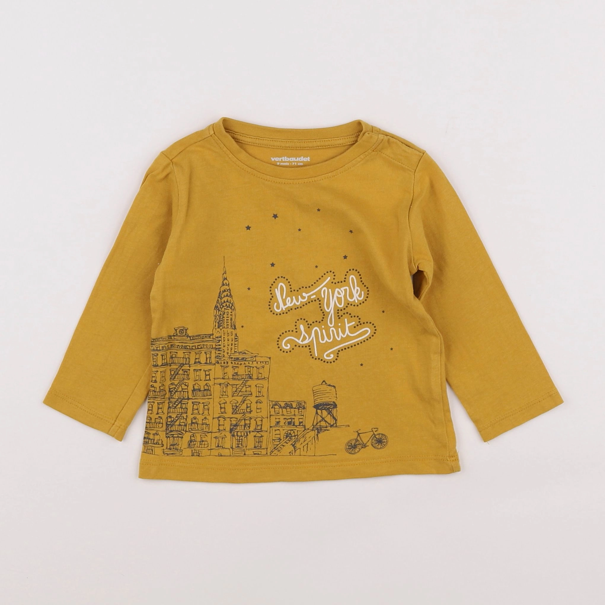 Vertbaudet - tee-shirt jaune - 9 mois