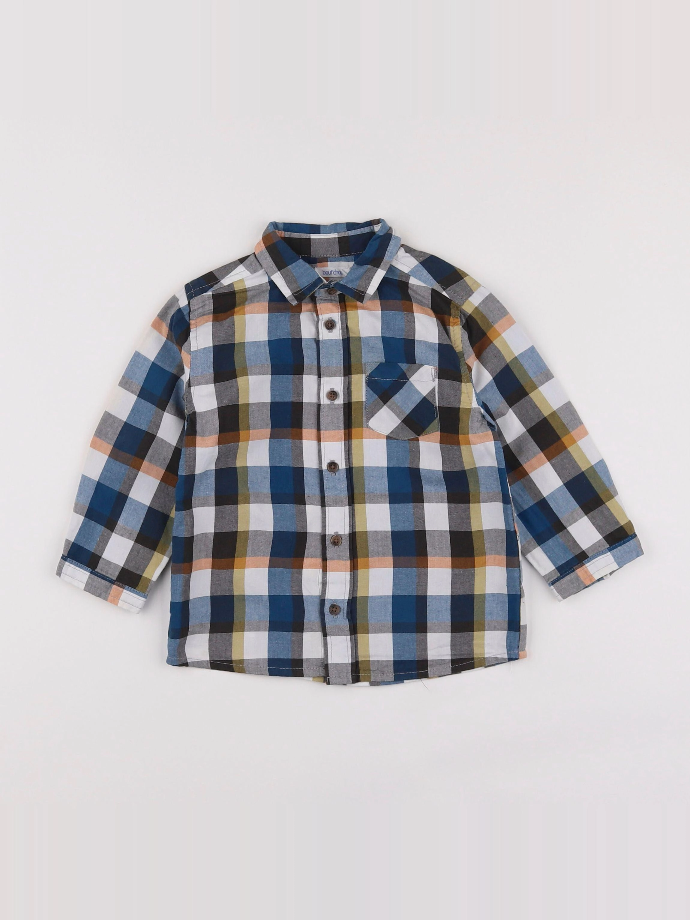 Boutchou - chemise bleu - 18 mois