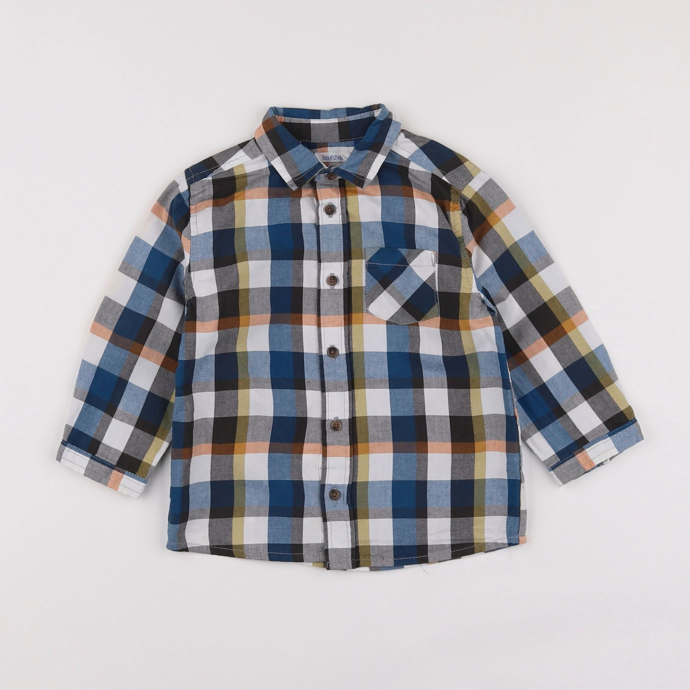 Boutchou - chemise bleu - 18 mois