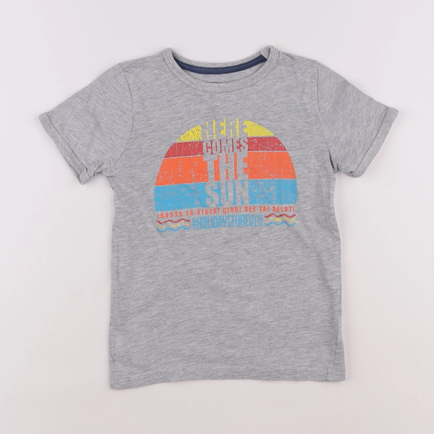 Vertbaudet - tee-shirt gris - 6 ans