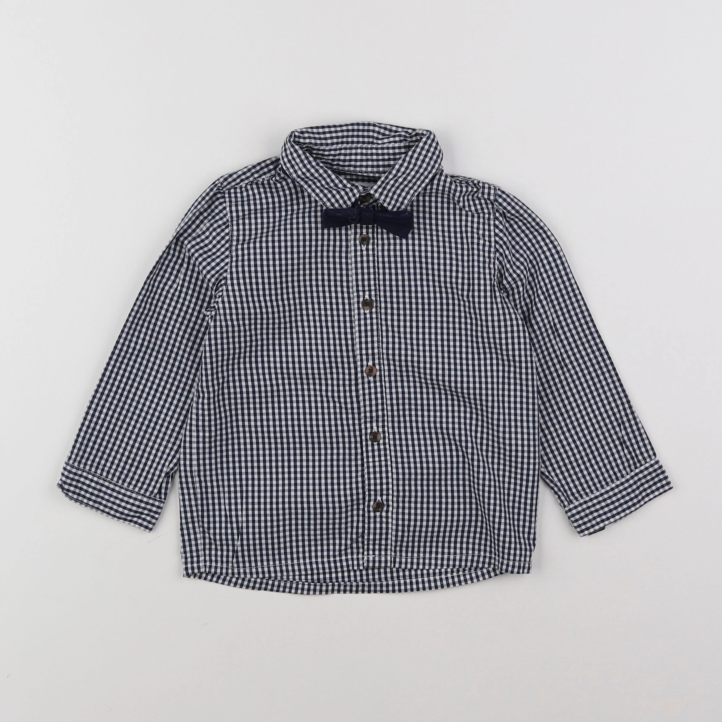 Vertbaudet - chemise blanc, noir - 2 ans