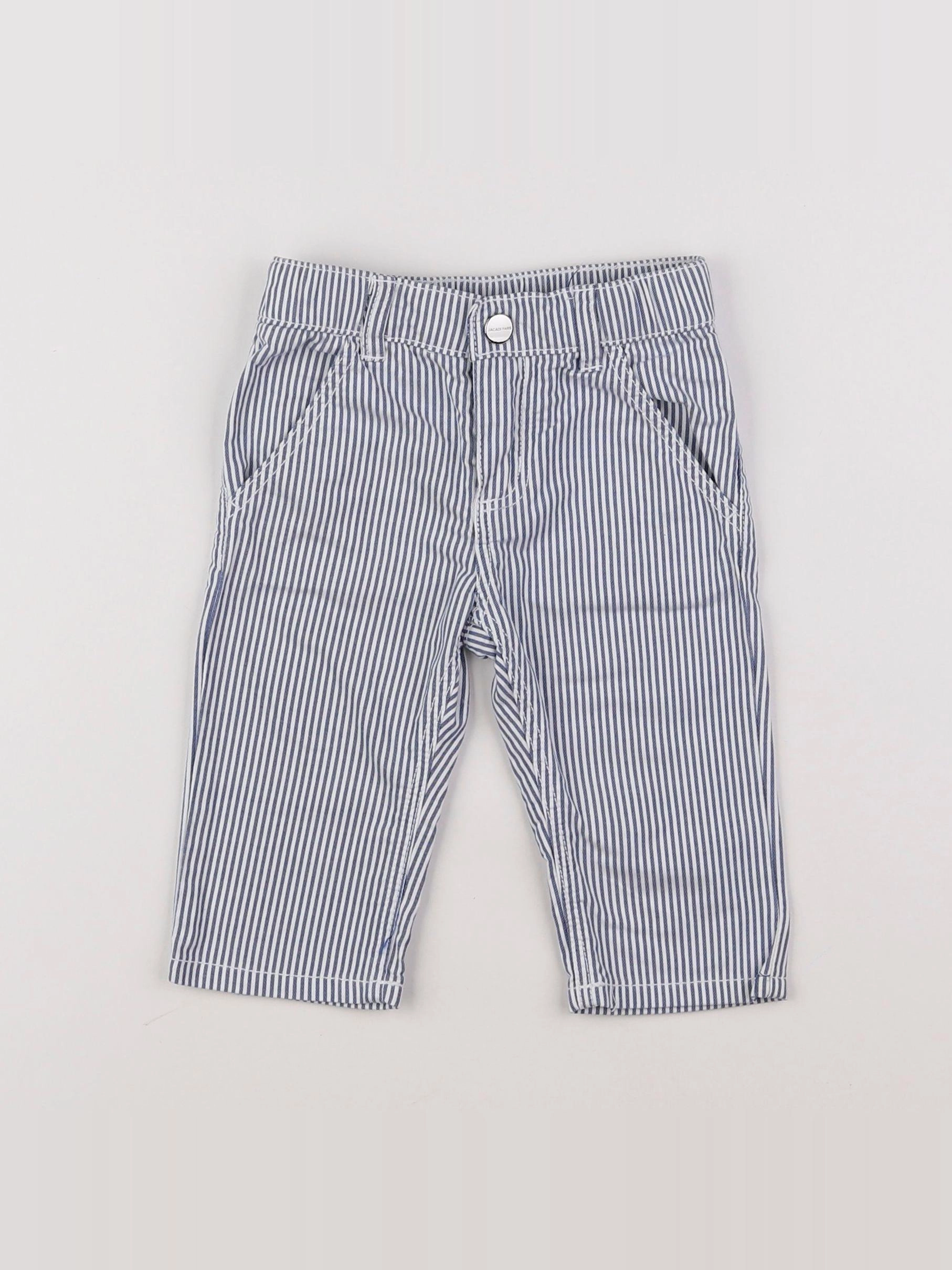 Jacadi - pantalon bleu, blanc - 6 mois