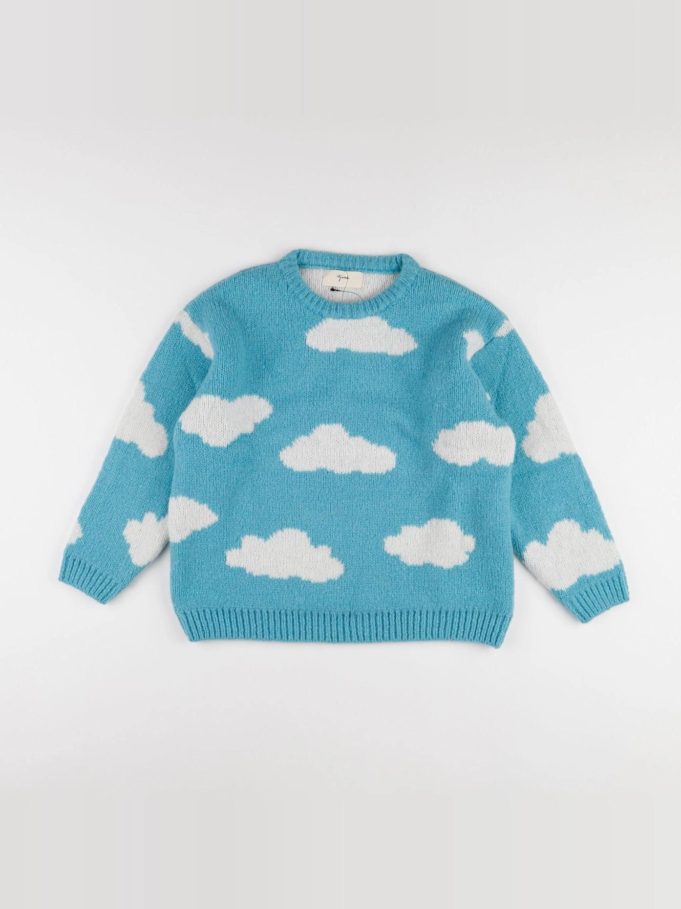 Ayuna - pull laine doublé Nuages bleu - 12 ans
