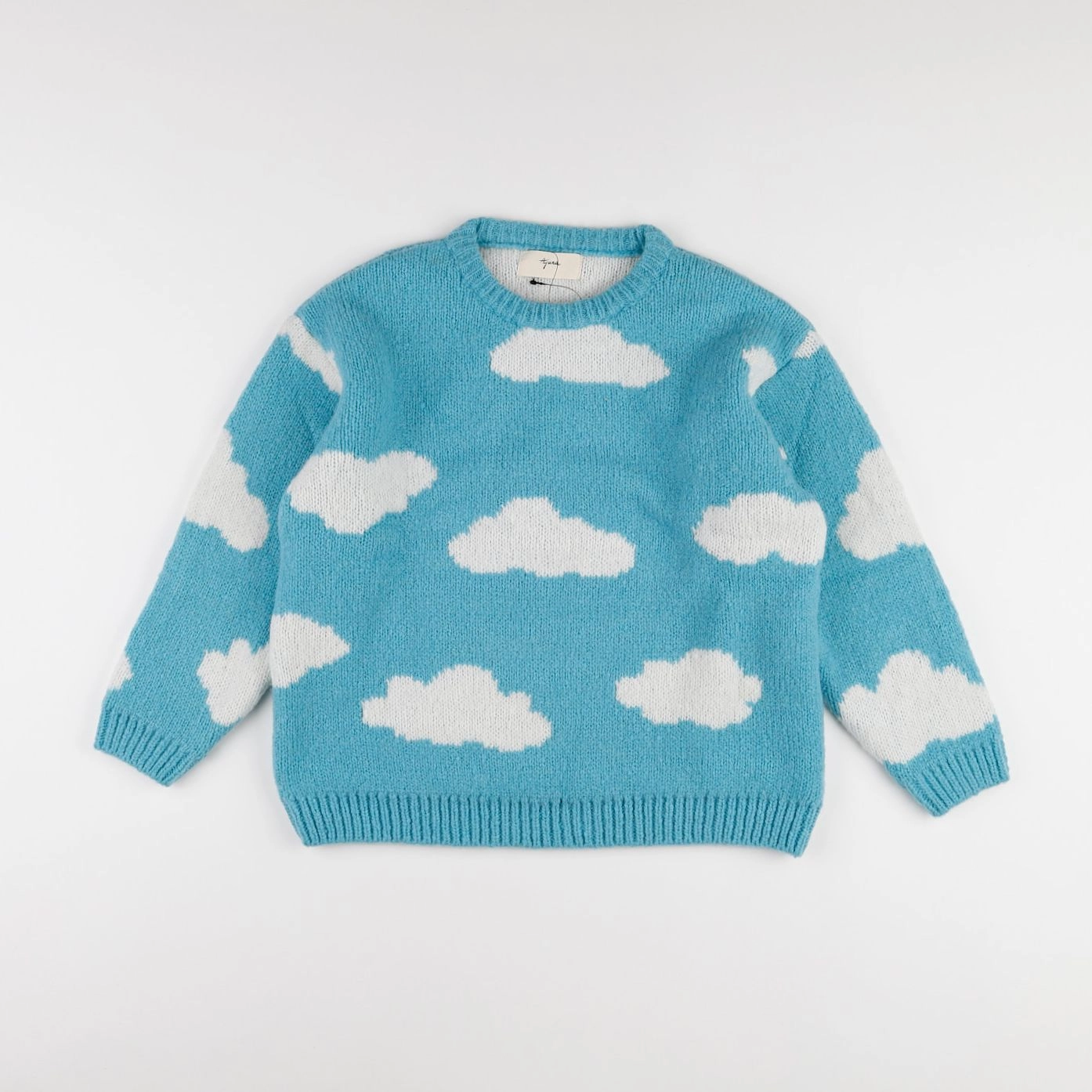 Ayuna - pull laine doublé Nuages bleu - 12 ans