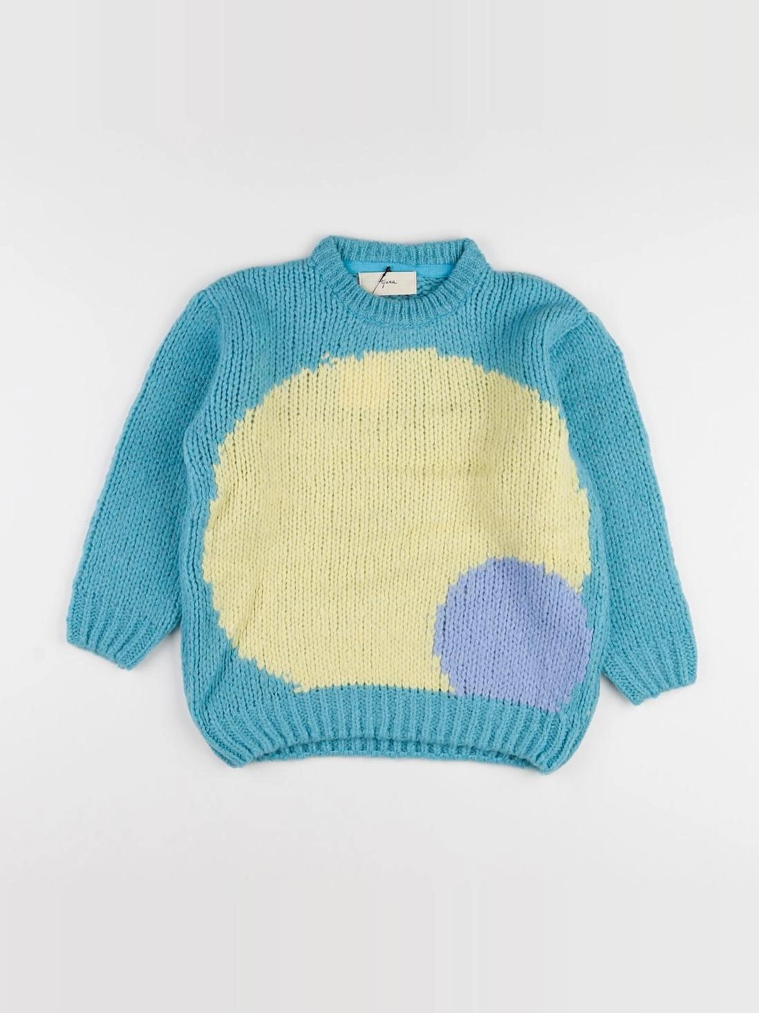 Ayuna - pull laine Calder bleu - 8 ans