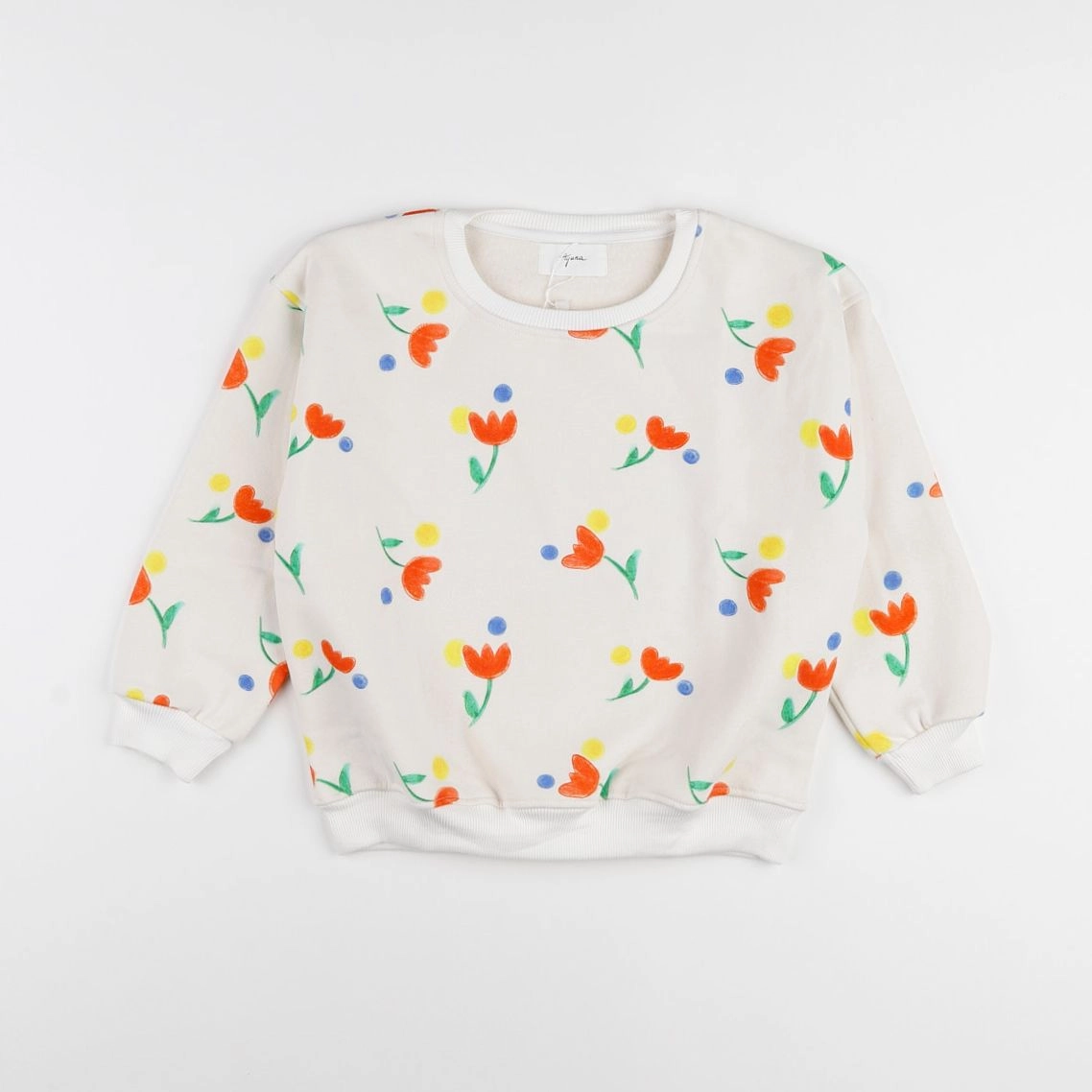 Ayuna - sweat Tulipes blanc - 10 ans