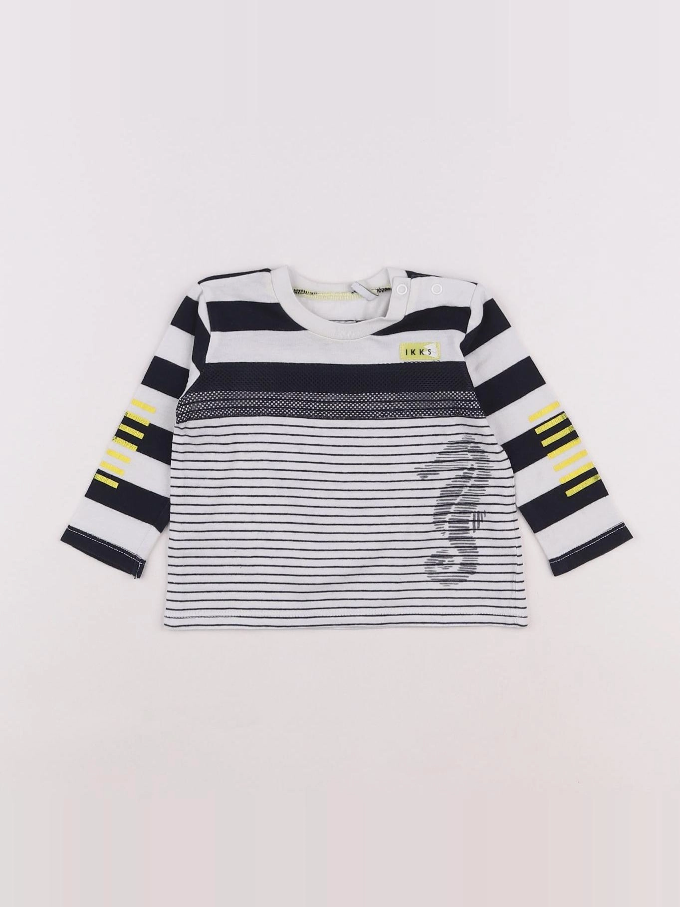 IKKS - tee-shirt blanc, bleu - 6 mois