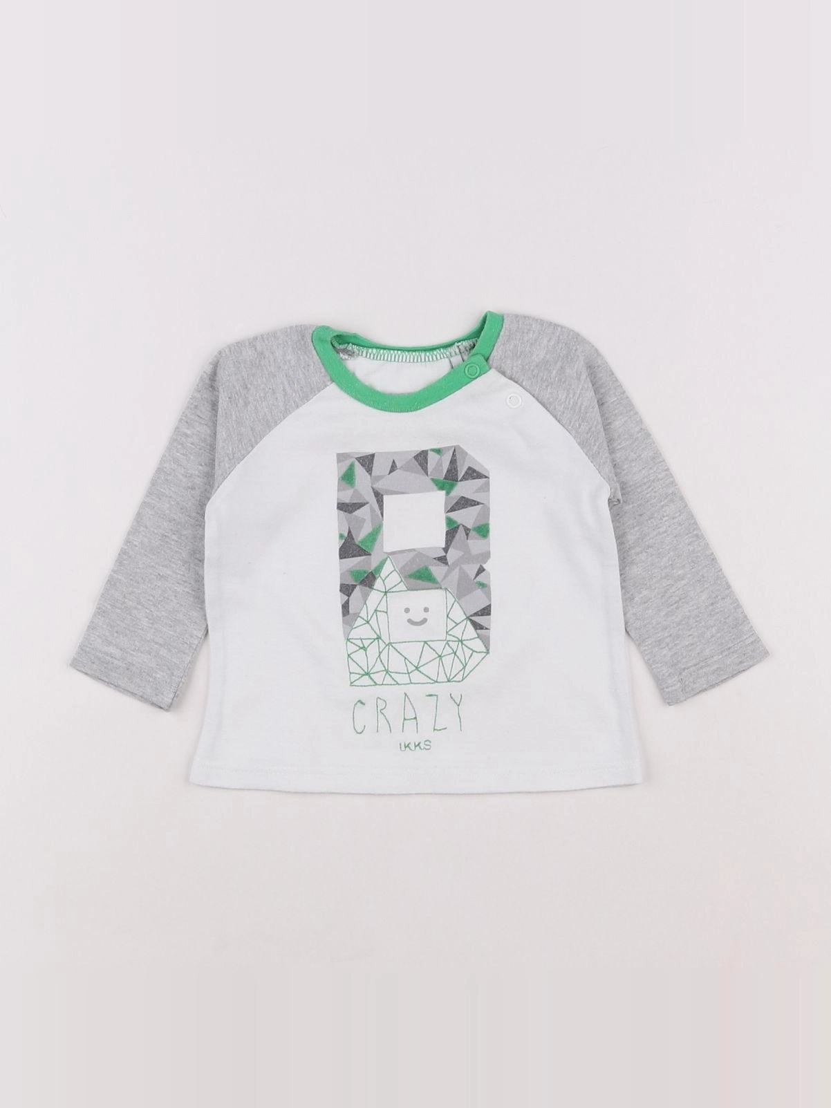 IKKS - tee-shirt gris, blanc - 3 mois
