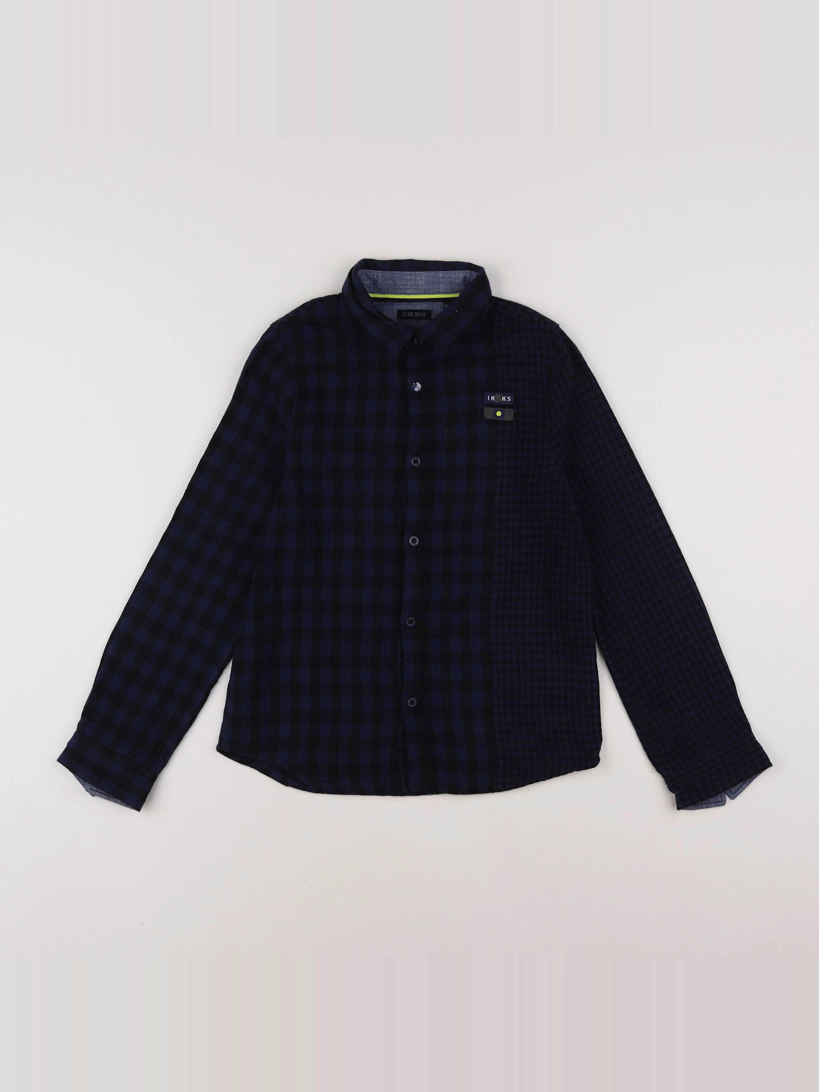 IKKS - chemise bleu, noir - 8 ans