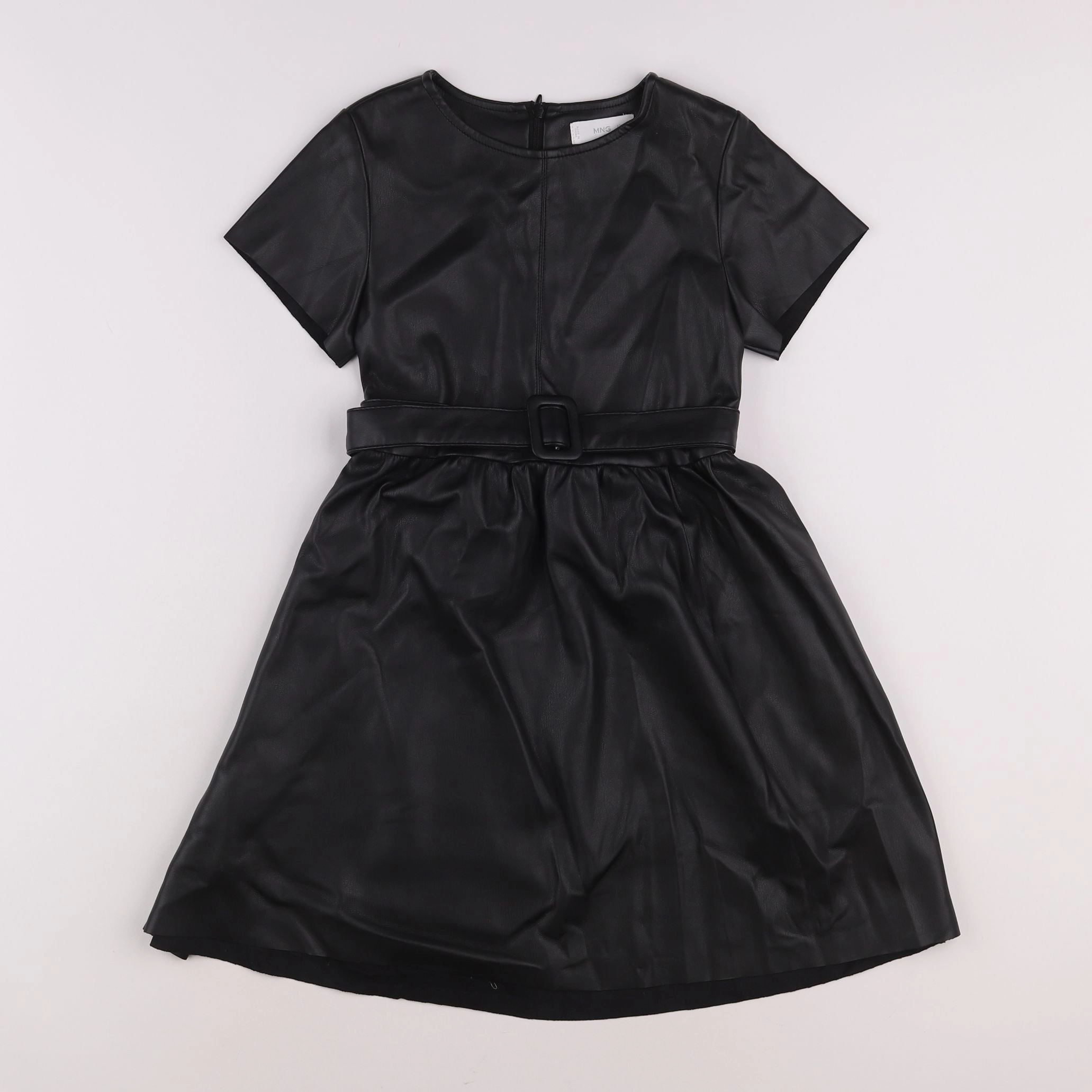 Mango - robe simili cuir noir - 8 ans