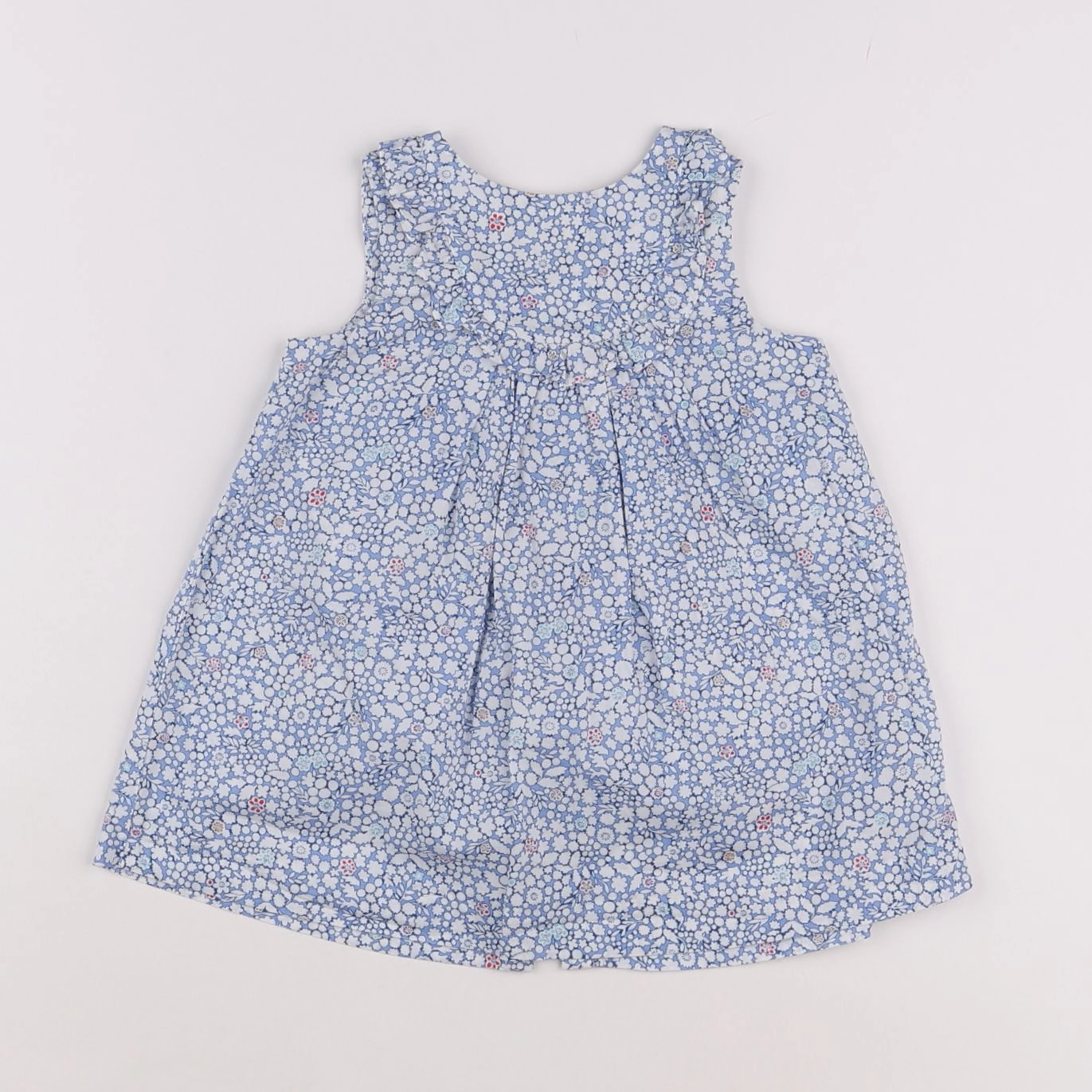Jacadi - robe liberty bleu, blanc - 12 mois