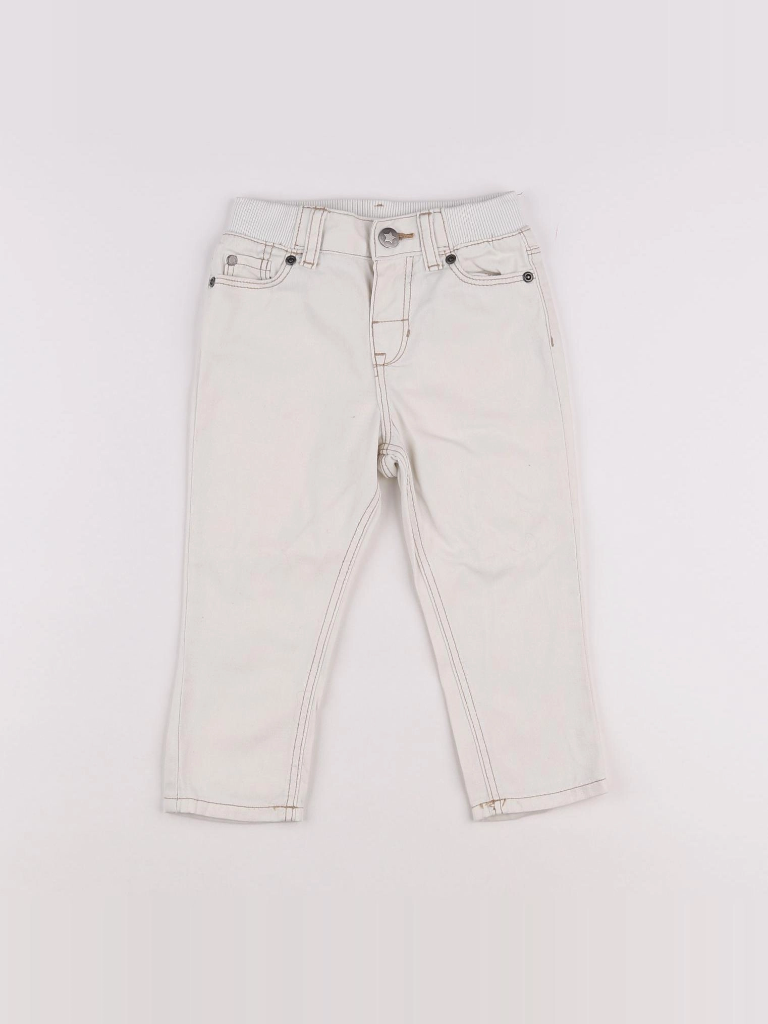 H&M - jean beige - 9/12 mois