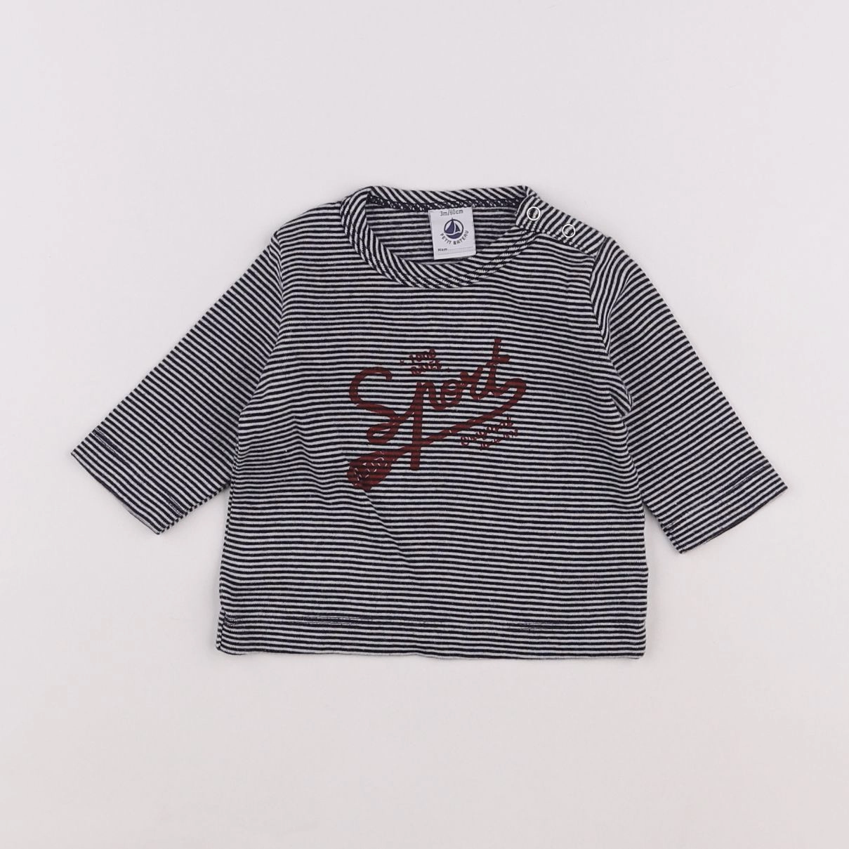 Petit Bateau - tee-shirt bleu - 3 mois
