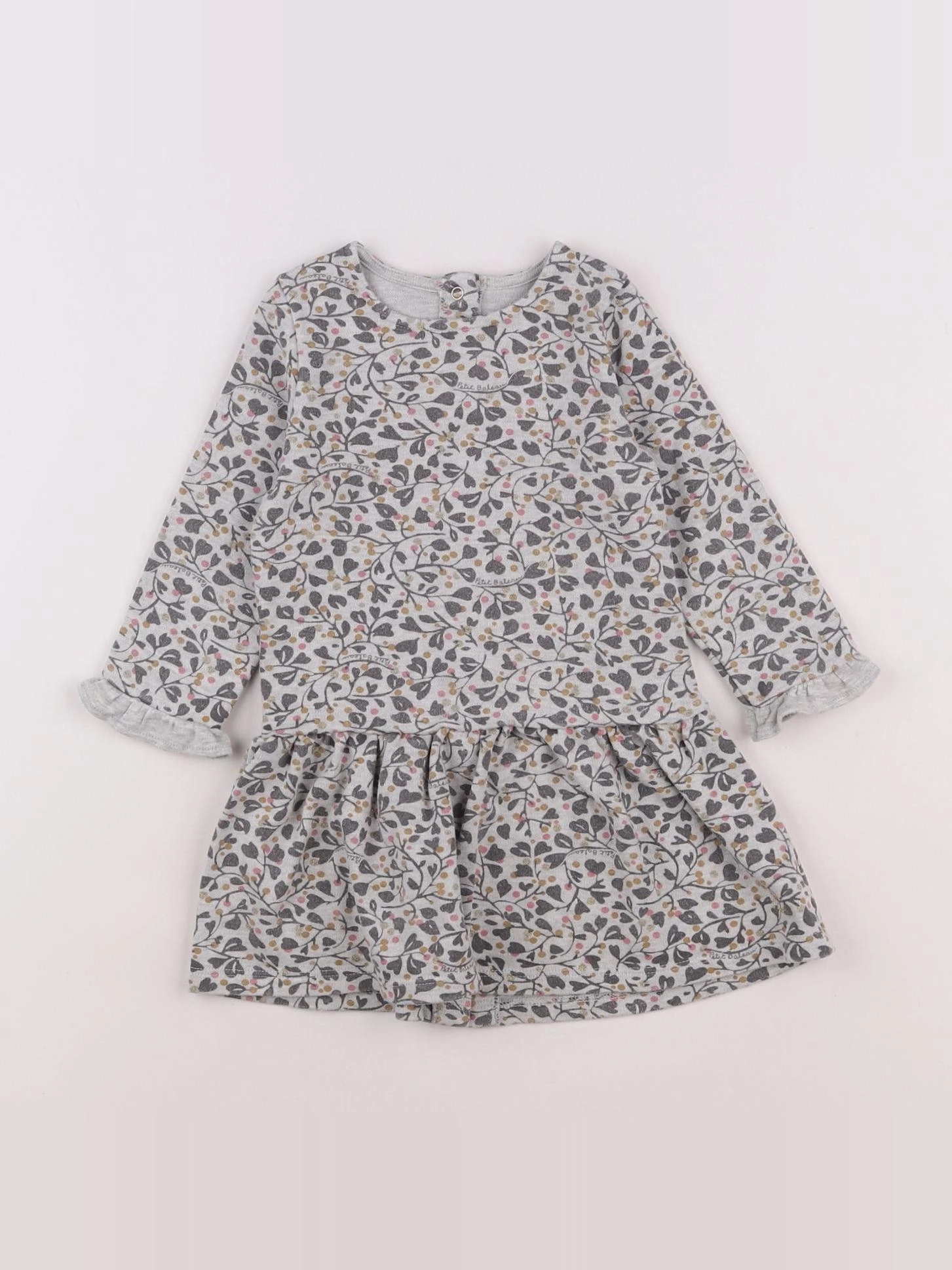 Petit Bateau - robe gris - 18 mois