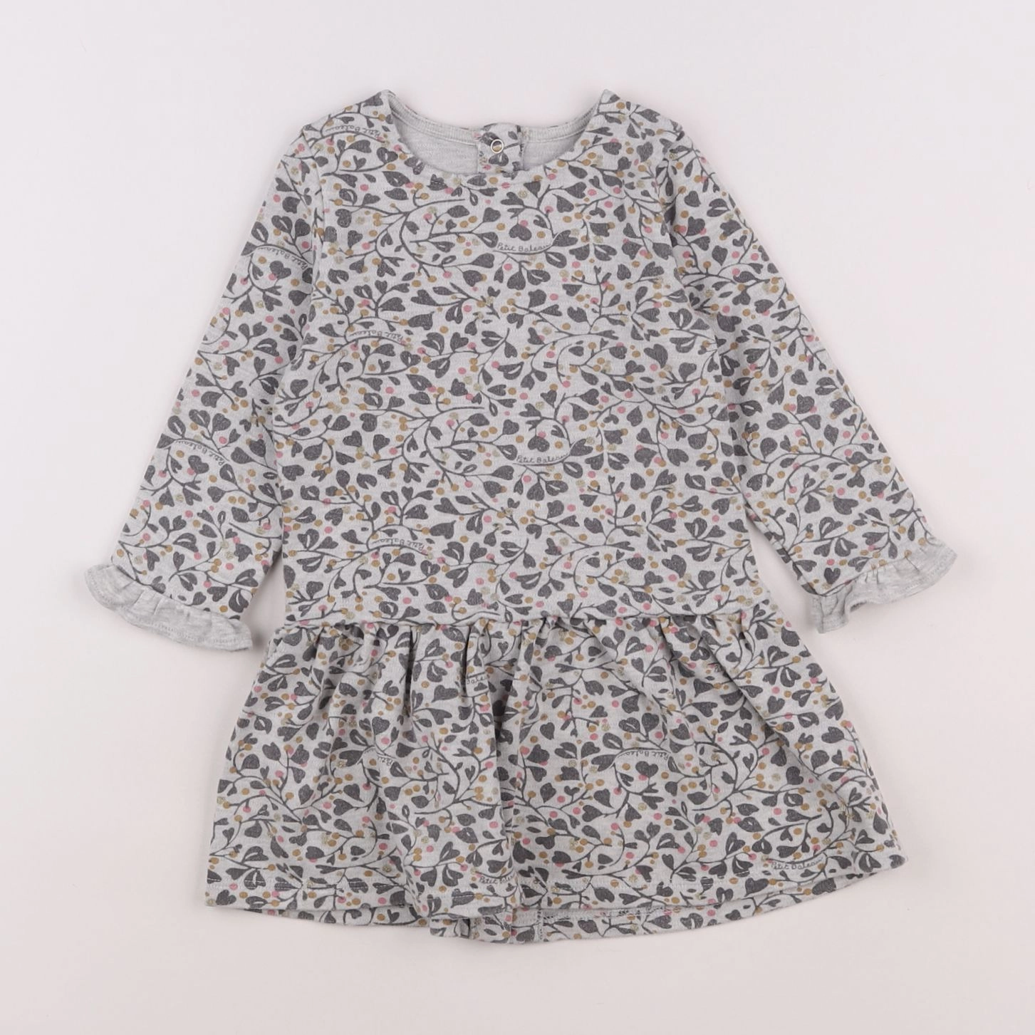 Petit Bateau - robe gris - 18 mois