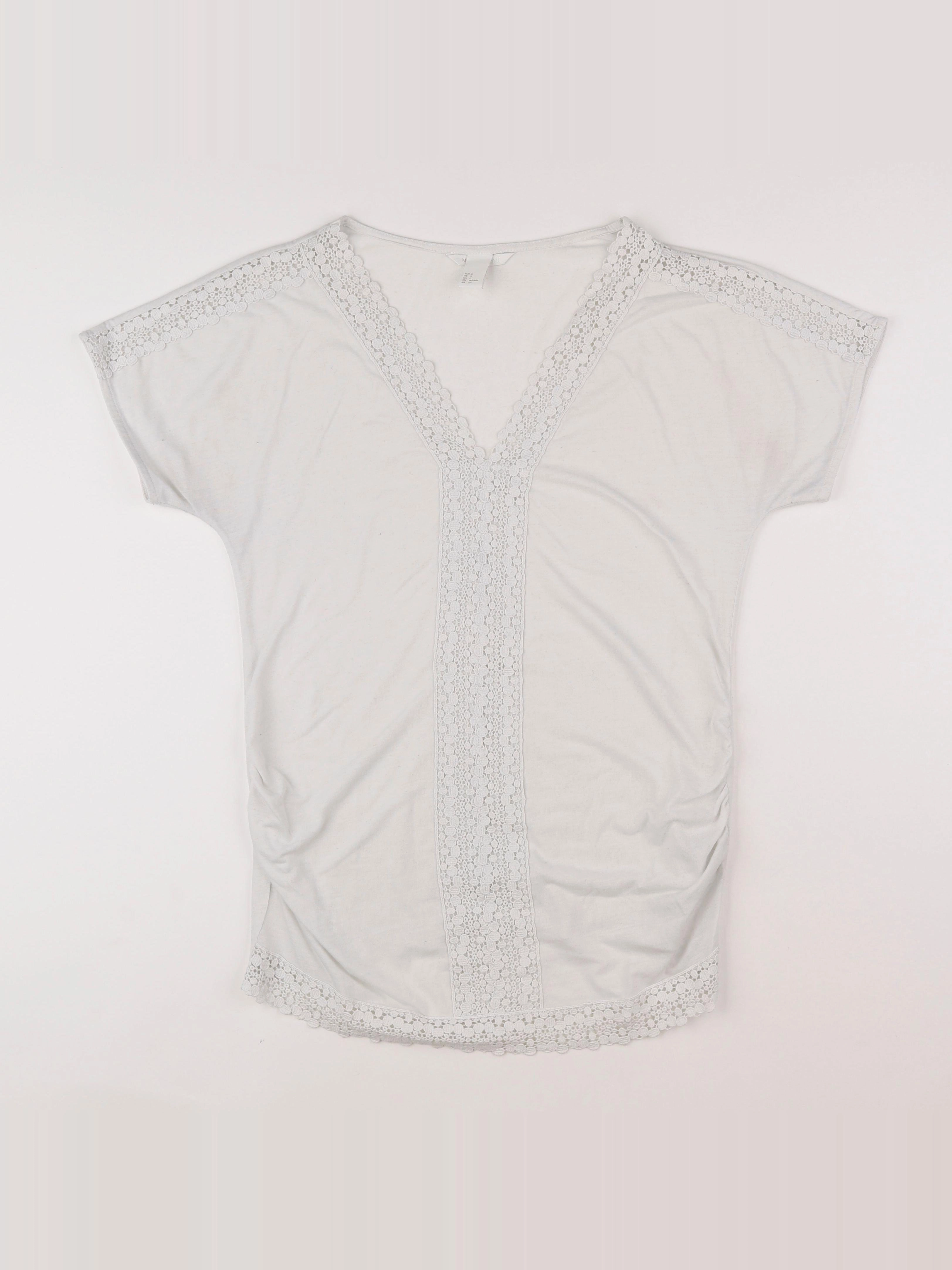 H&M - tee-shirt grossesse blanc - 36 à 38