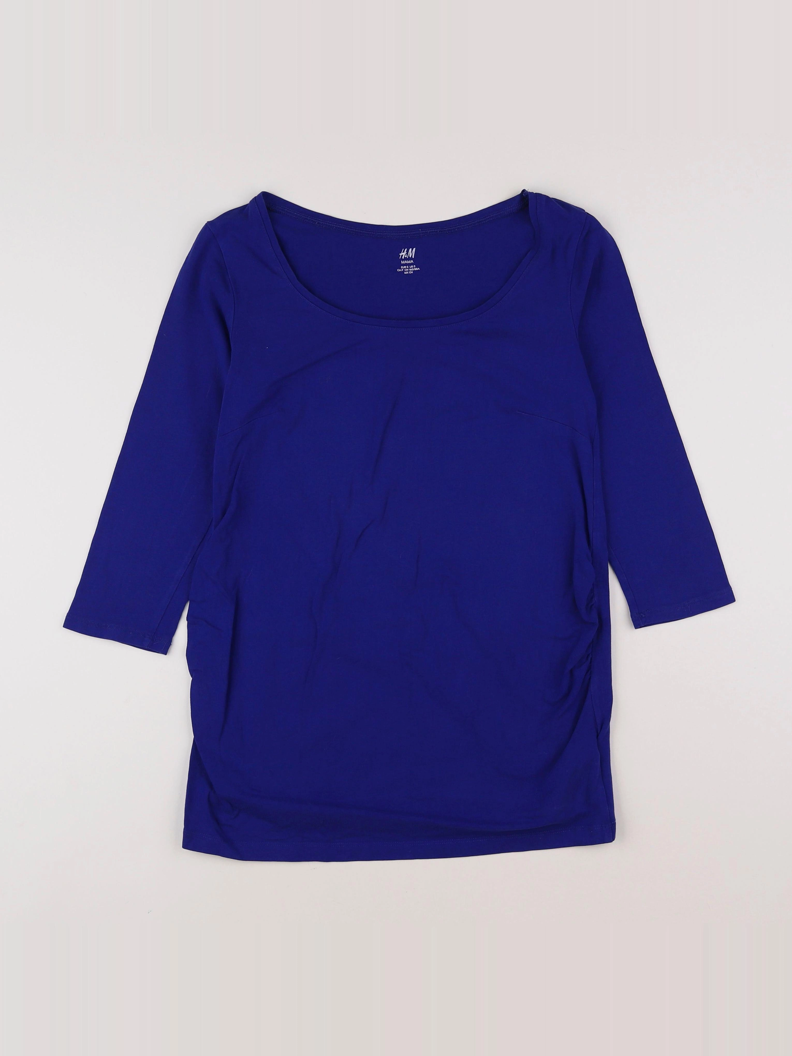 H&M - tee-shirt grossesse bleu - 36 à 38
