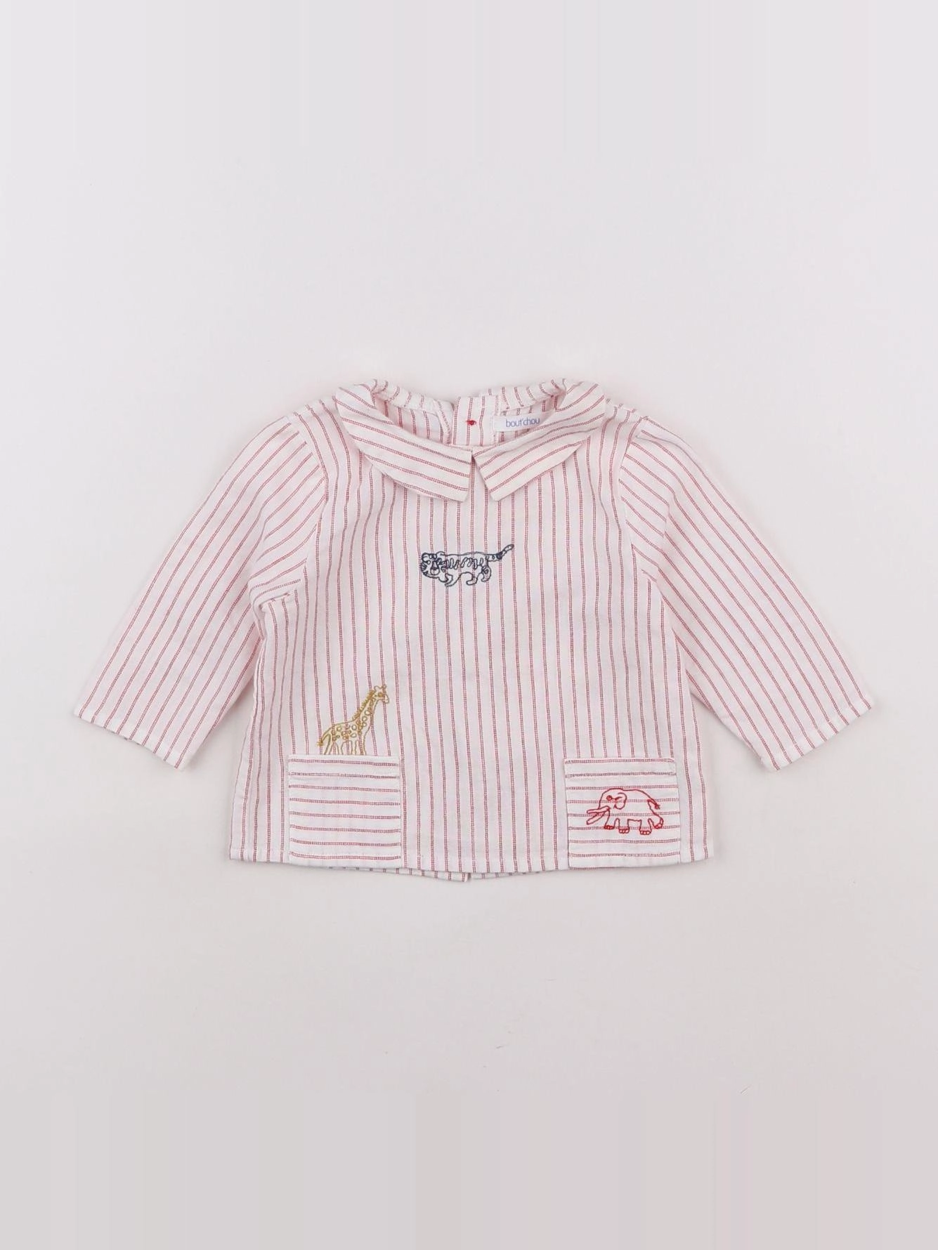 Boutchou - blouse blanc, rouge - 3 mois