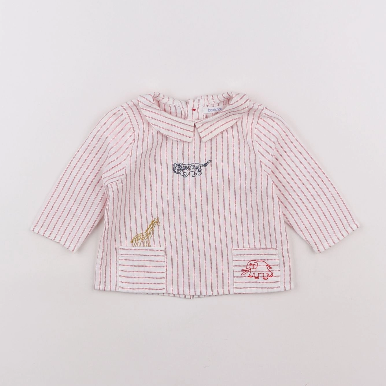 Boutchou - blouse blanc, rouge - 3 mois