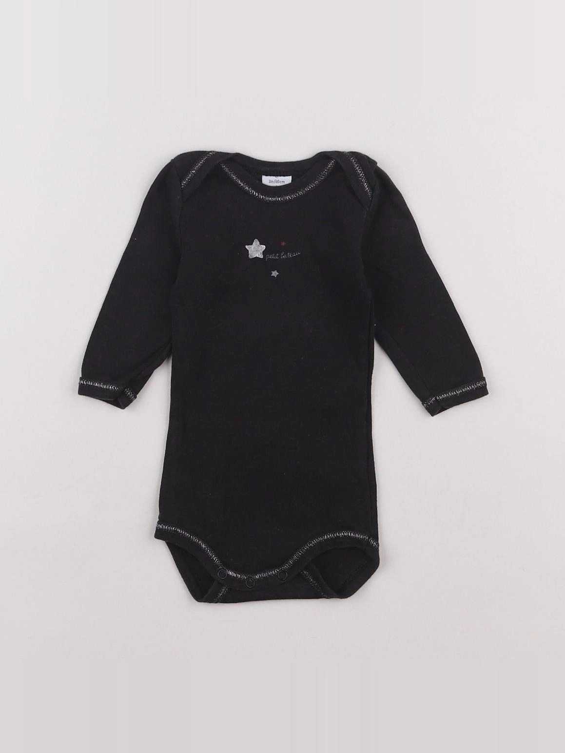Petit Bateau - body noir - 3 mois
